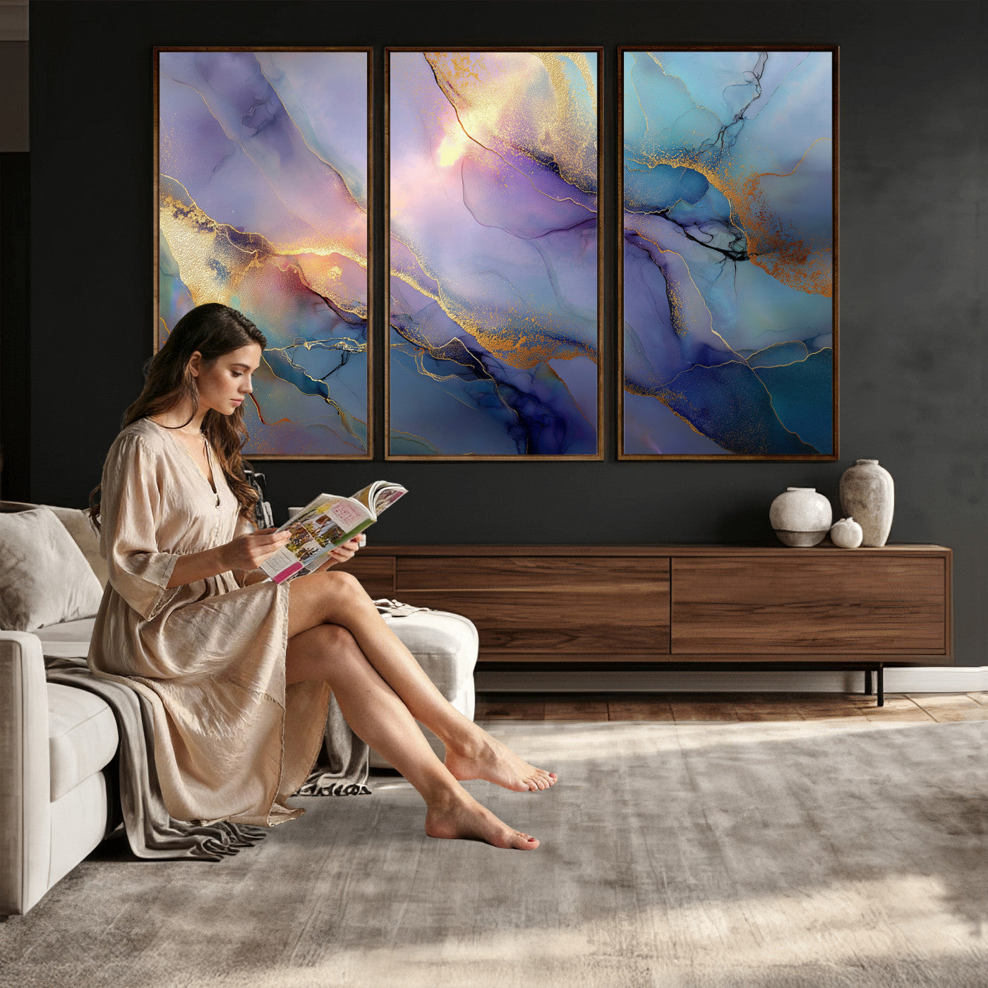 50939878-MGV-CV-36X24 - Colorful Abstract Canvas Wall Art Print, Vibrant Popup Color Art Print
