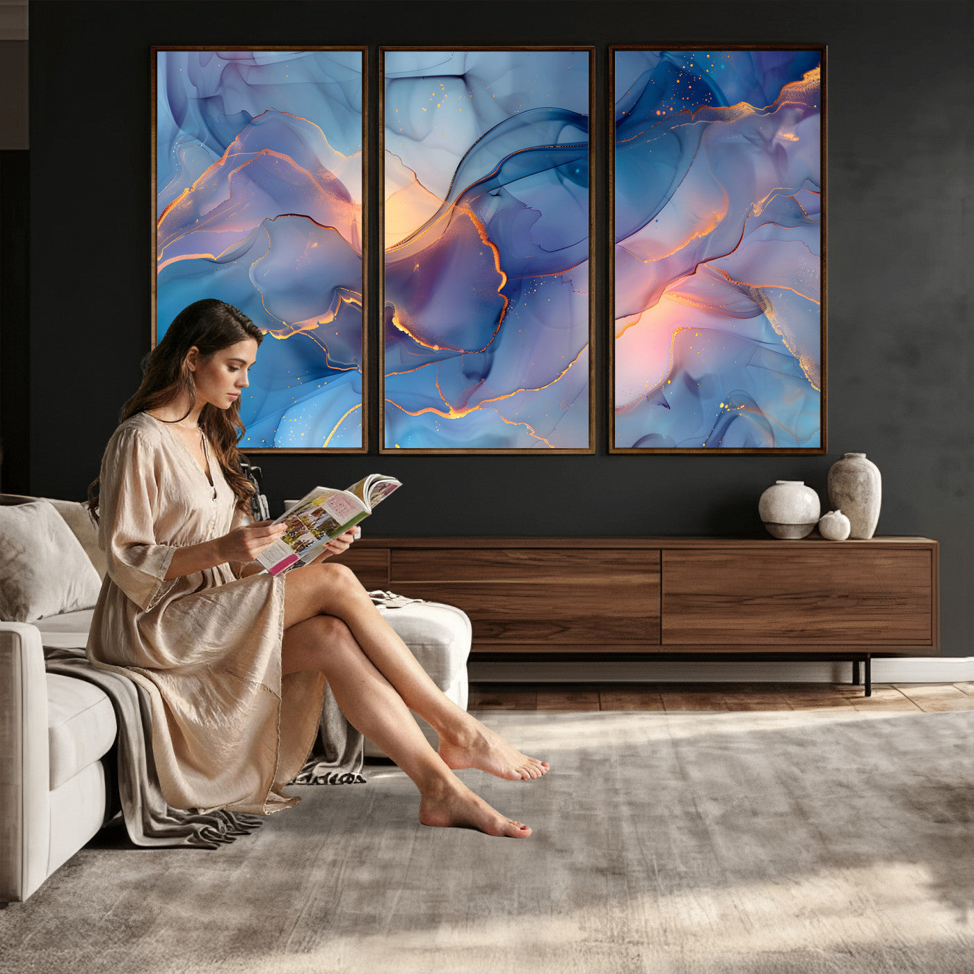 13710509-MGV-CV-36X24 - Colorful Abstract Canvas Wall Art Print, Vibrant Popup Color Art Print