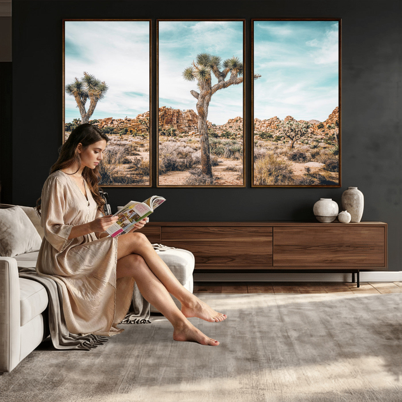 41451127-MGV-CV-36X24 - Joshua Tree National Park Canvas Wall Art Print, Desert Landscape Photography, Southwest Nature Decor, Ready to Hang