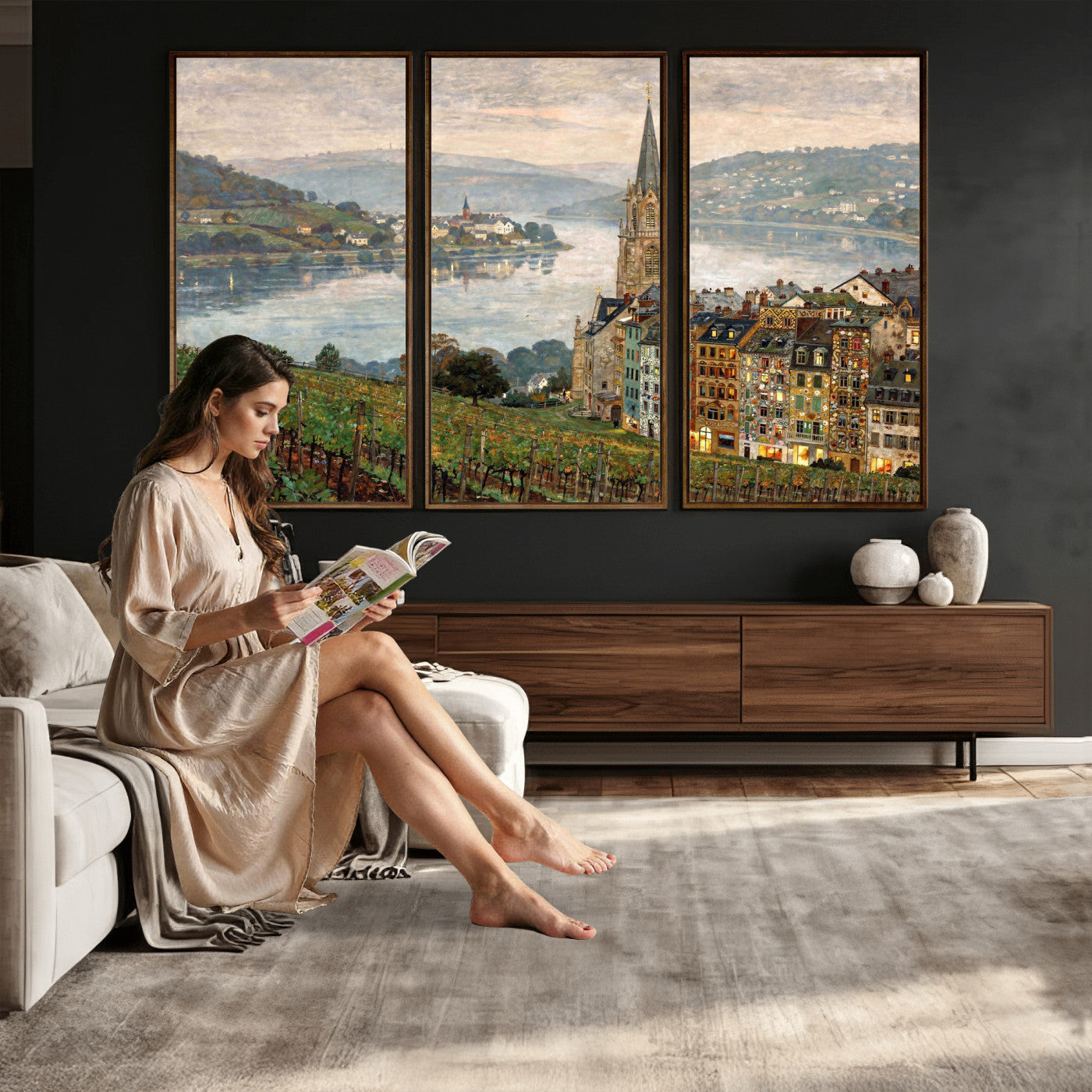 62626662-MGV-CV-36X24 - Mosel City Mosel River by Nicolai Astudin Wall Art Canvas Print