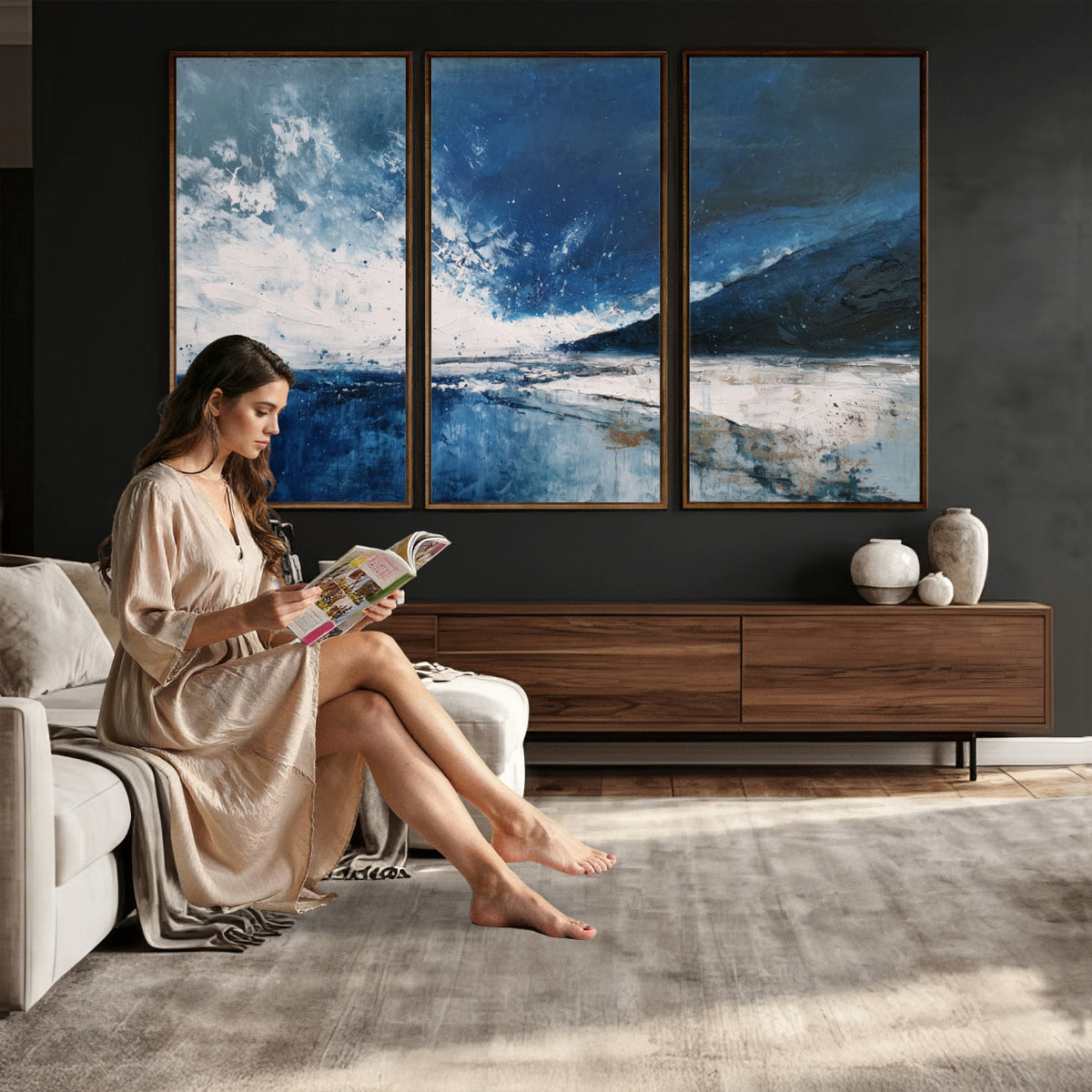 76136620-MGV-CV-36X24 - Extra Large Abstract Wall Art Canvas Print