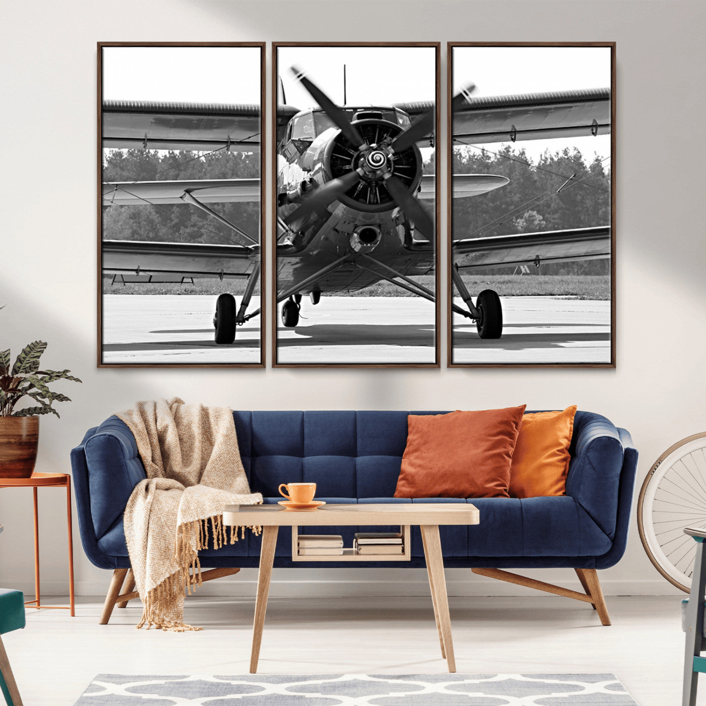 MGV-FC-48X32-3P - Wall Art Old War Plane Canvas Print