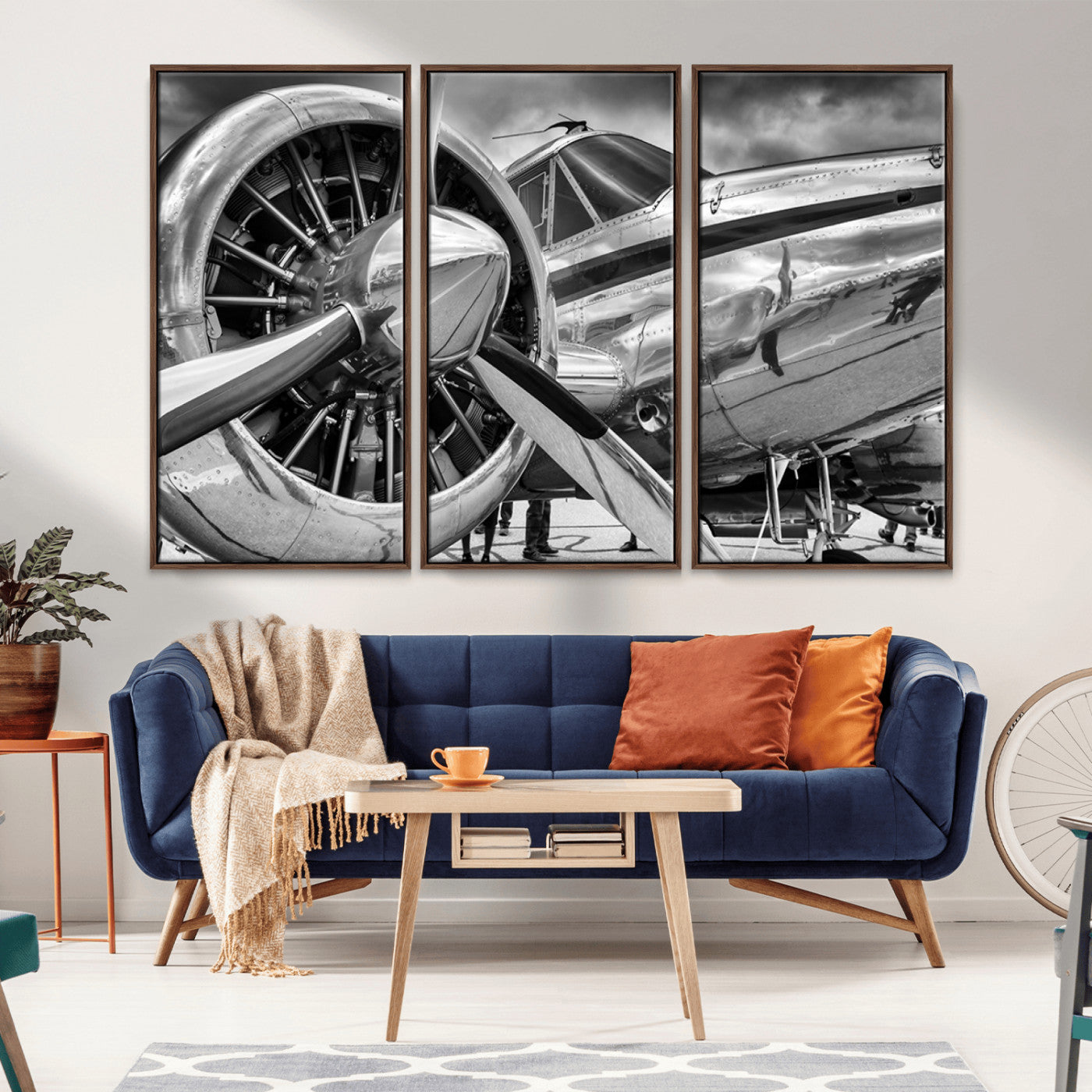 MGV-FC-48X32-3P - Vintage Antique Airplane Wall Art Canvas Print