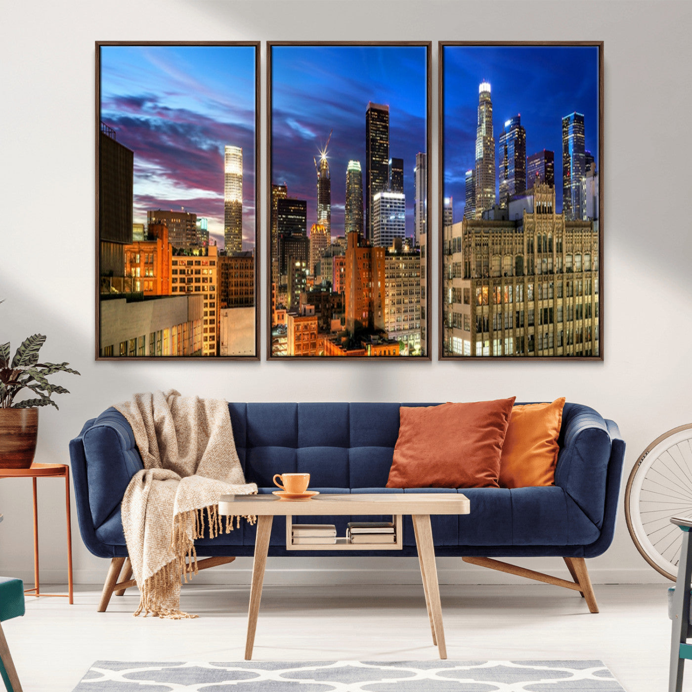 MGV-FC-48X32-3P - Los Angeles Night Wall Art Canvas Print