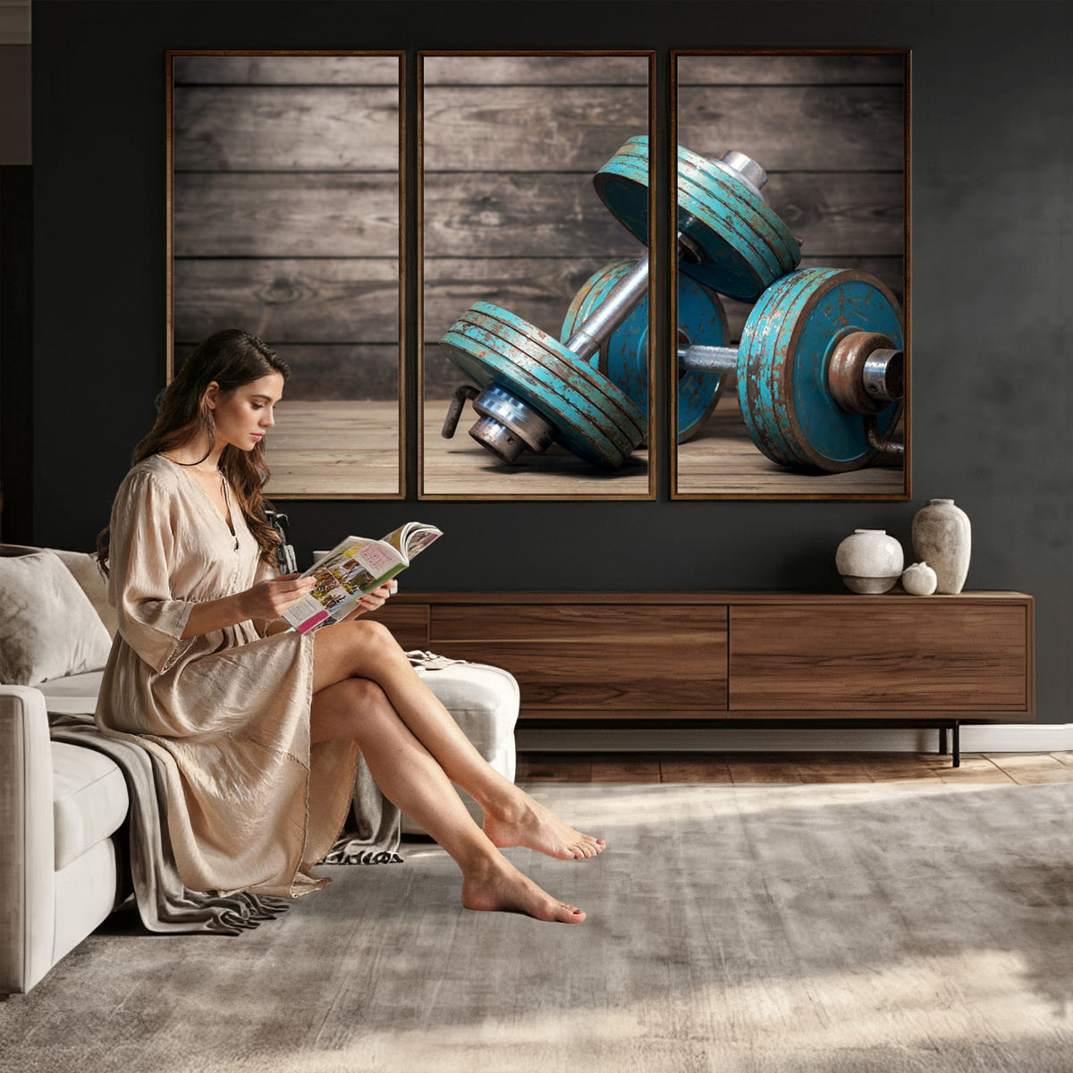 39364-MGV-CV-36X24 - Dumbbell and Sport Wall Art Canvas Print