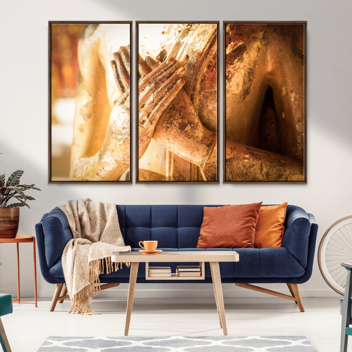 -Buddha Statue Hands Wall Art Canvas Print
