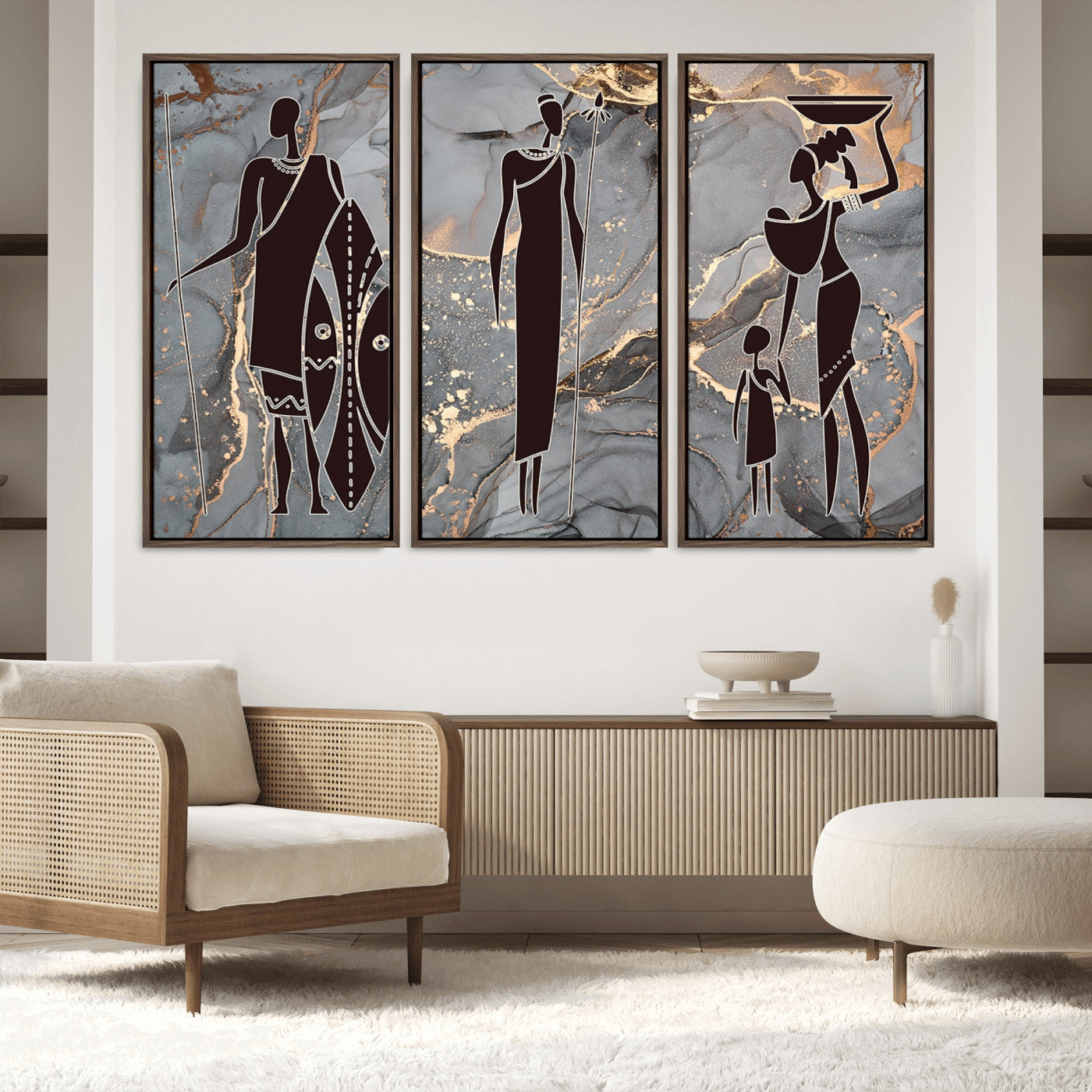 81756-MGV-FC-60X40-3P_Walnut-African American Wall Art African Women Painting Canvas Print