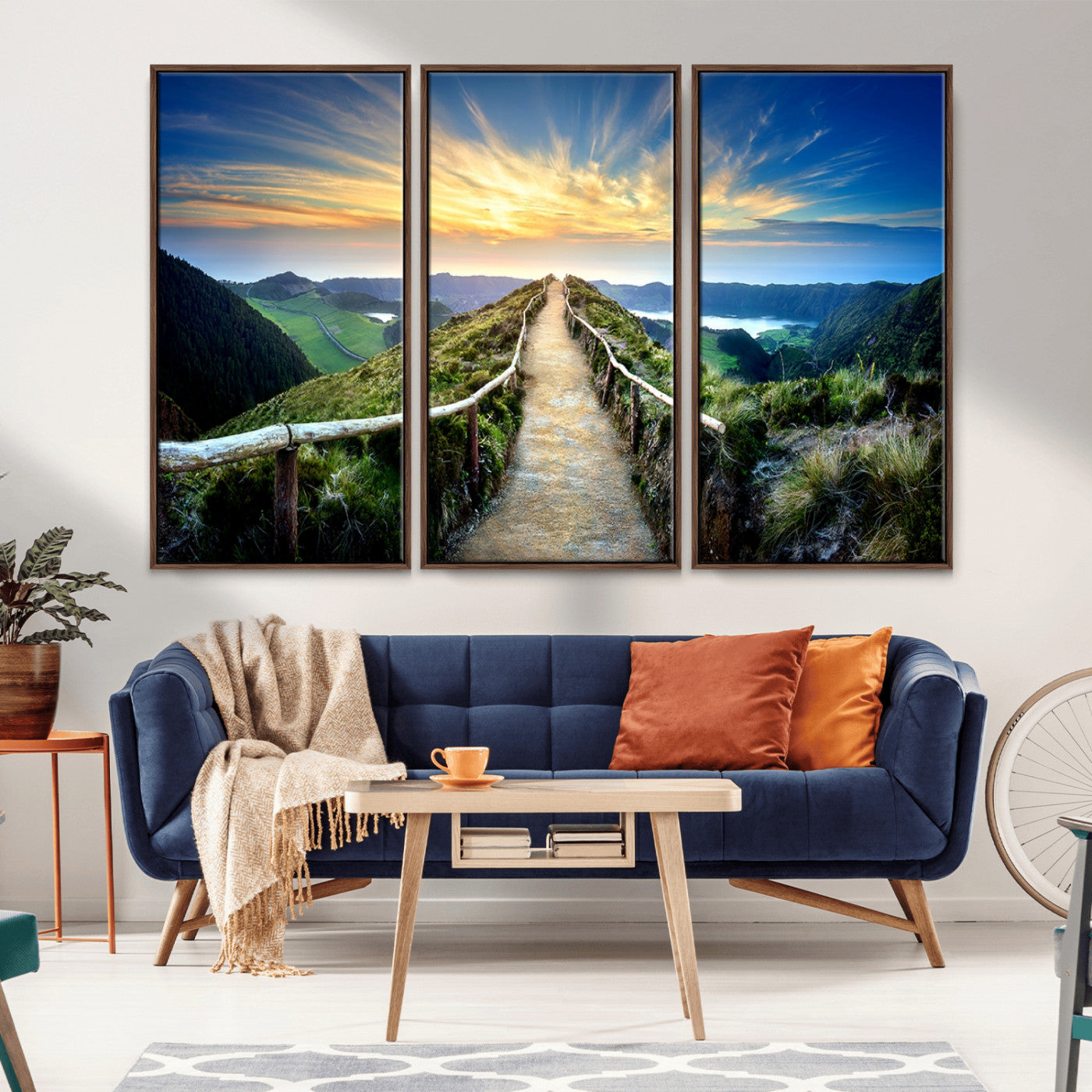 MGV-FC-48X32-3P - Mountain and Sunset Wall Art Canvas Print