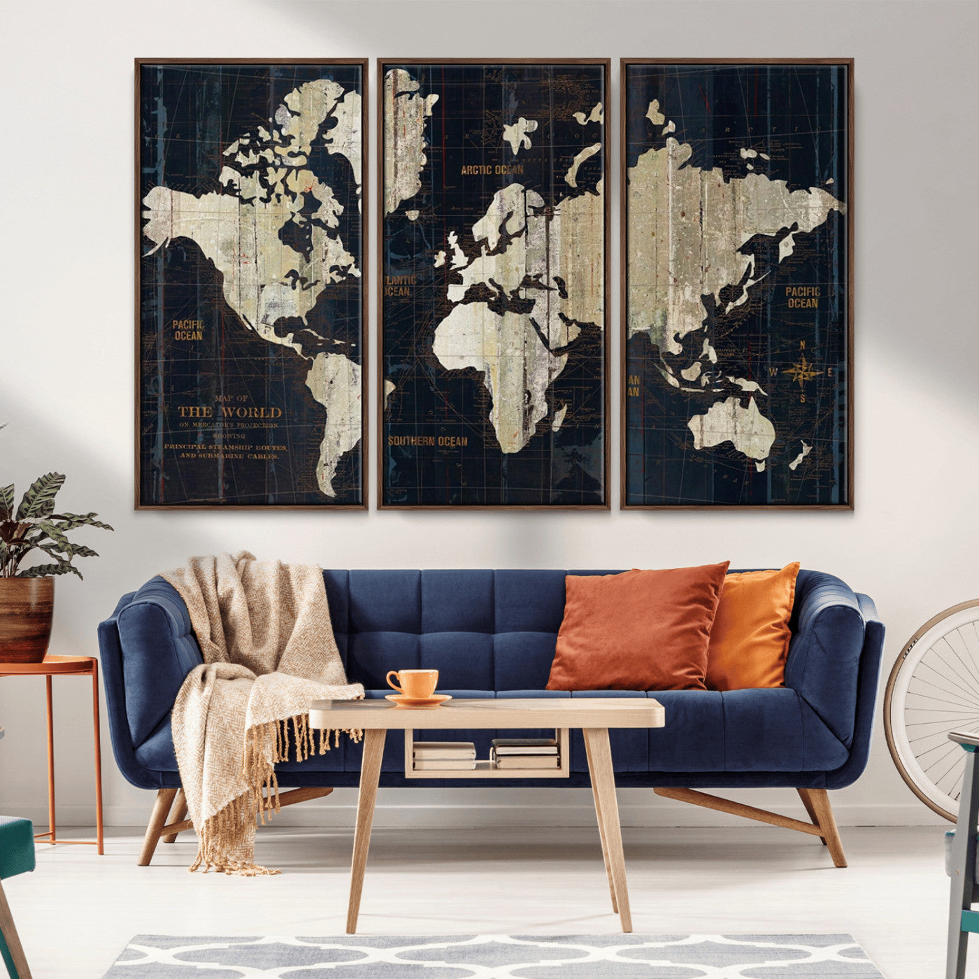 MGV-FC-48X32-3P - Push Pin World Map Canvas Print – Framed Wall Art for Couples to Track Their Travels – Anniversary