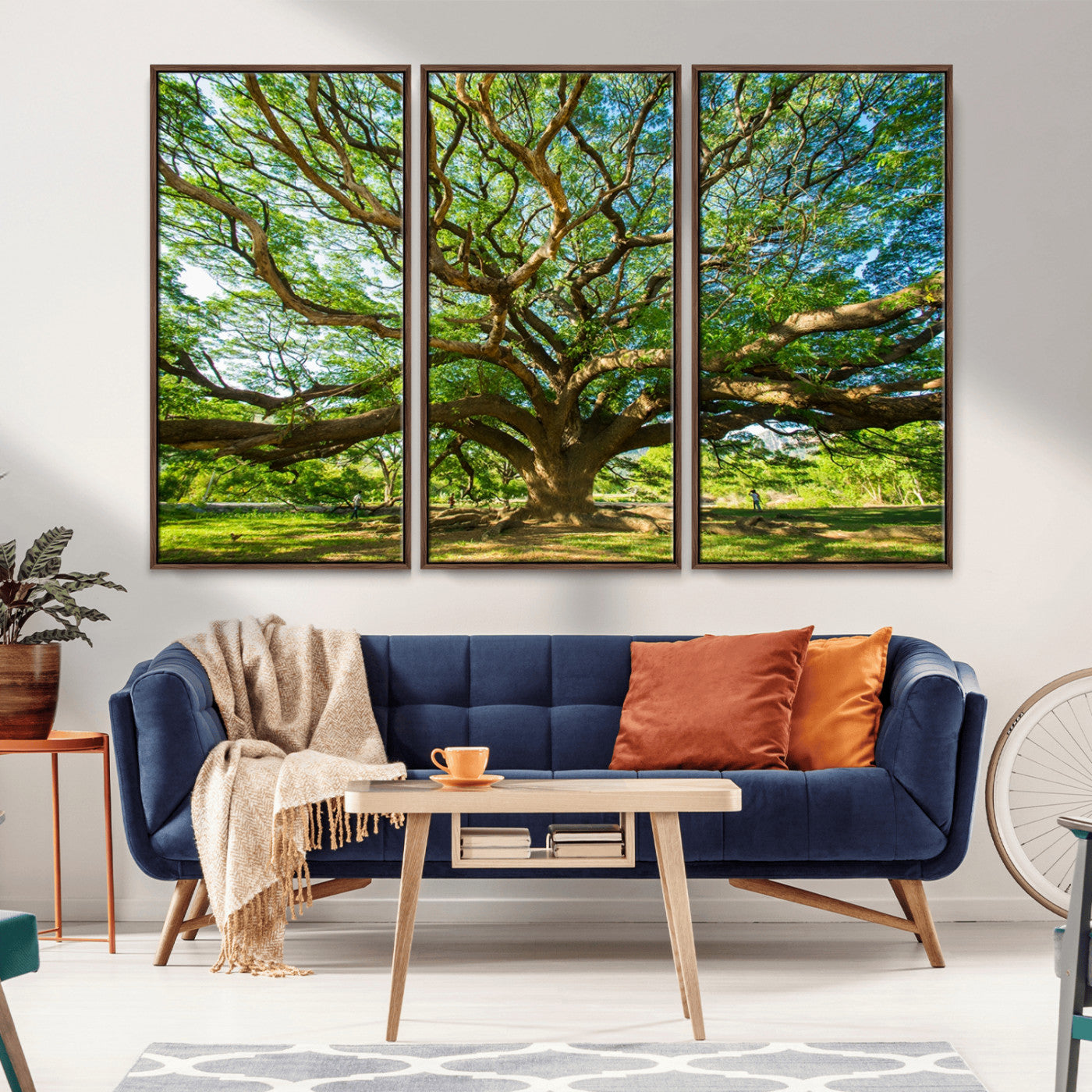 MGV-FC-48X32-3P - Angel Oak Tree Wall Art | Oak Canvas Print | Multi Panel Landscape Wall Art | Ready to Hang Wall Art