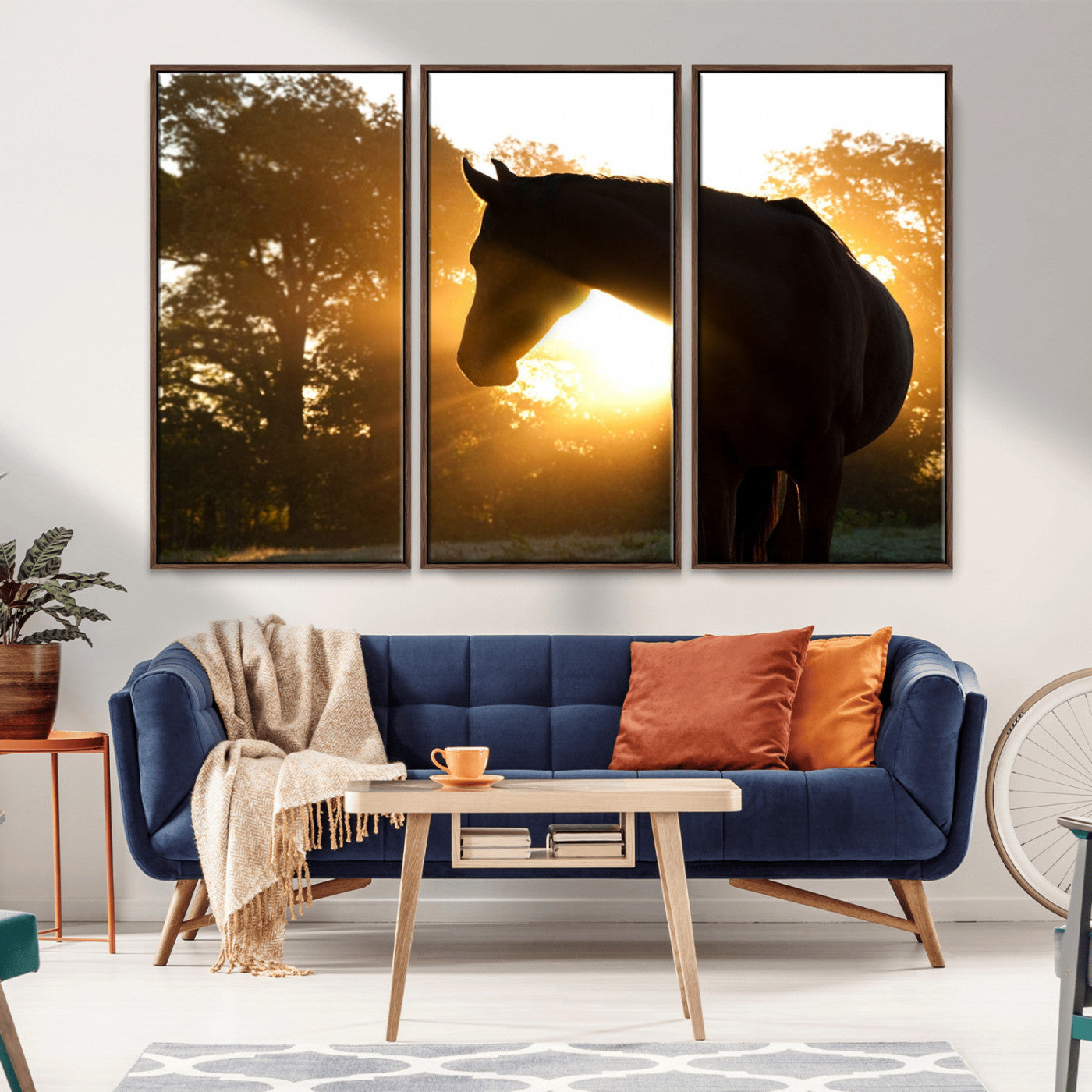 MGV-FC-48X32-3P - Horse at Sunset Wall Art Animal Canvas Print