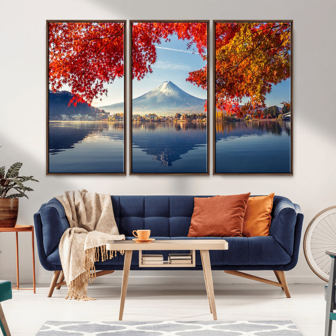 Mount Fuji Canvas Wall Art, Japan Autumn Mountain Canvas Print