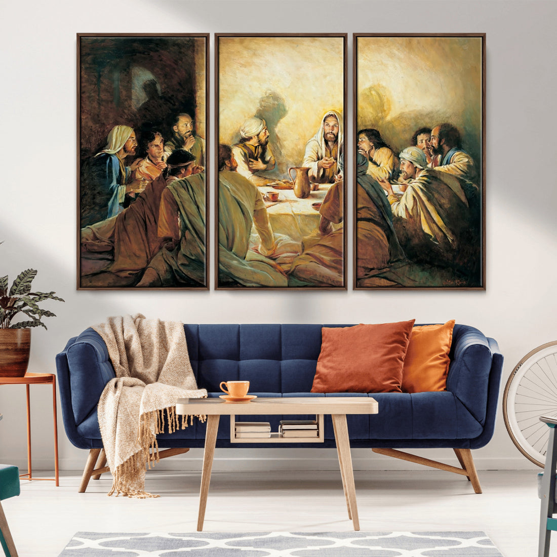 Last Supper Wall Art Canvas Print, Framed Jesus Painting Art