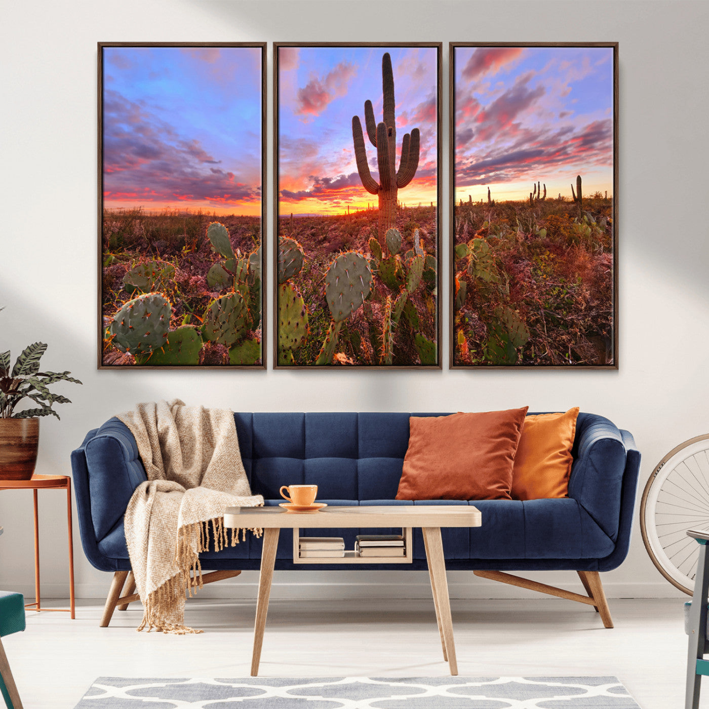 MGV-FC-48X32-3P - Arizona Desert Sunset Wall Art Canvas Print