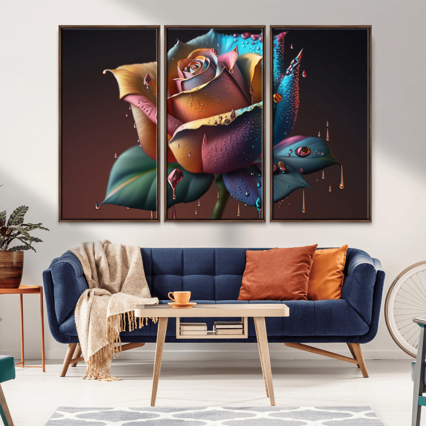 MGV-FC-48X32-3P - Abstract Rose Wall Art Canvas Print