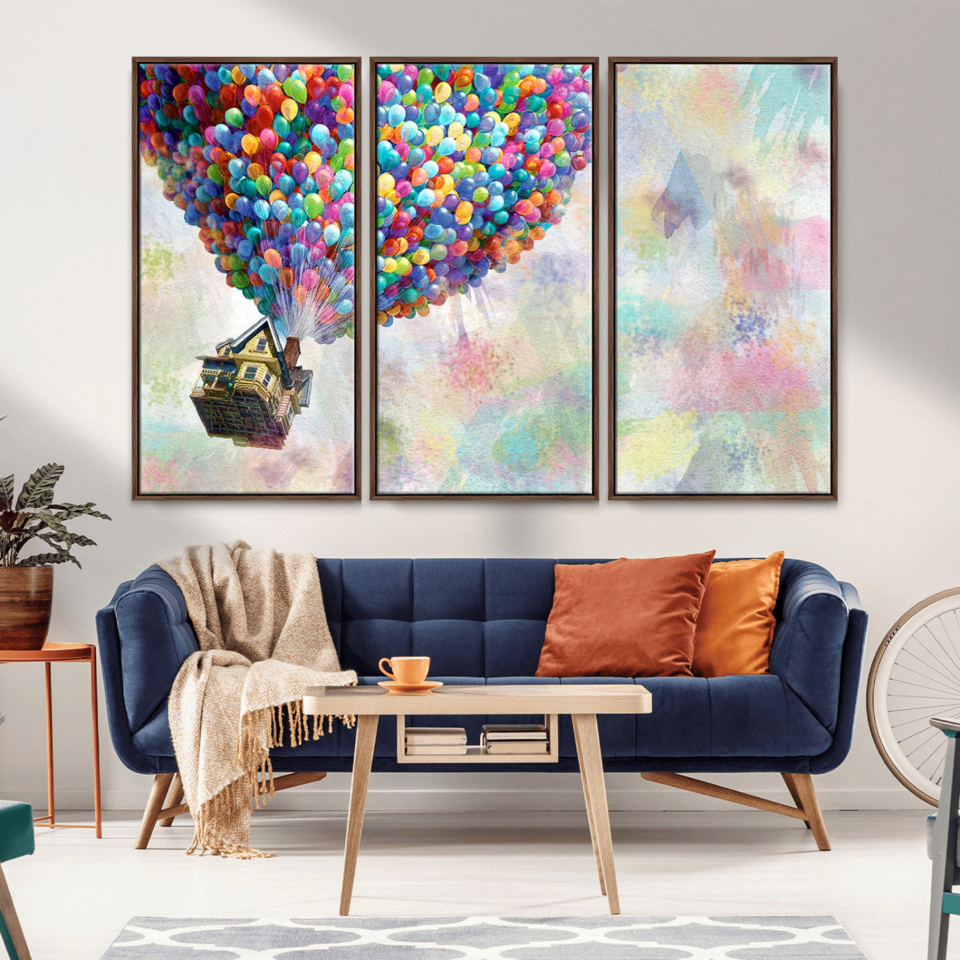 MGV-FC-48X32-3P - Up Pixar Poster, Look Up Pixar Wall Art, Up Pixar Canvas, Kids Play Game Room Decor Wall Art