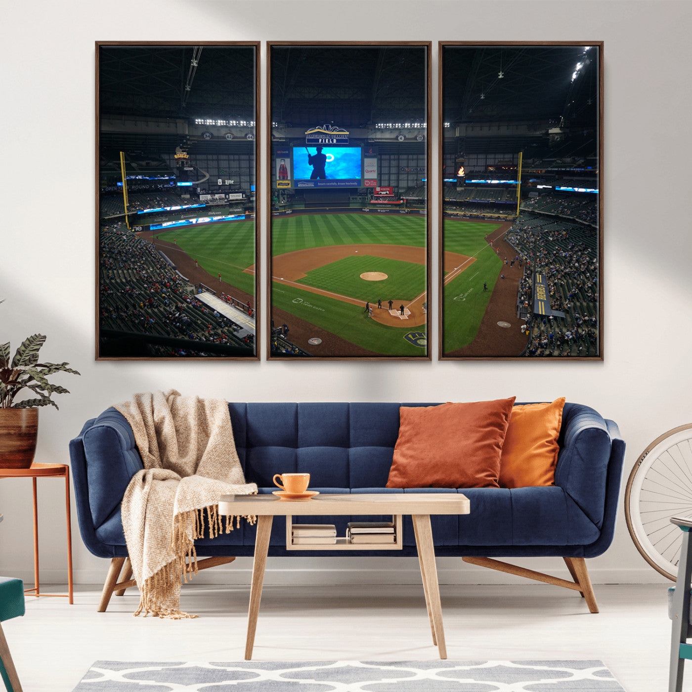 MGV-FC-48X32-3P - Milwaukee Brewers Baseball Art Print - American Family Field Stadium Wall Art Canvas Print