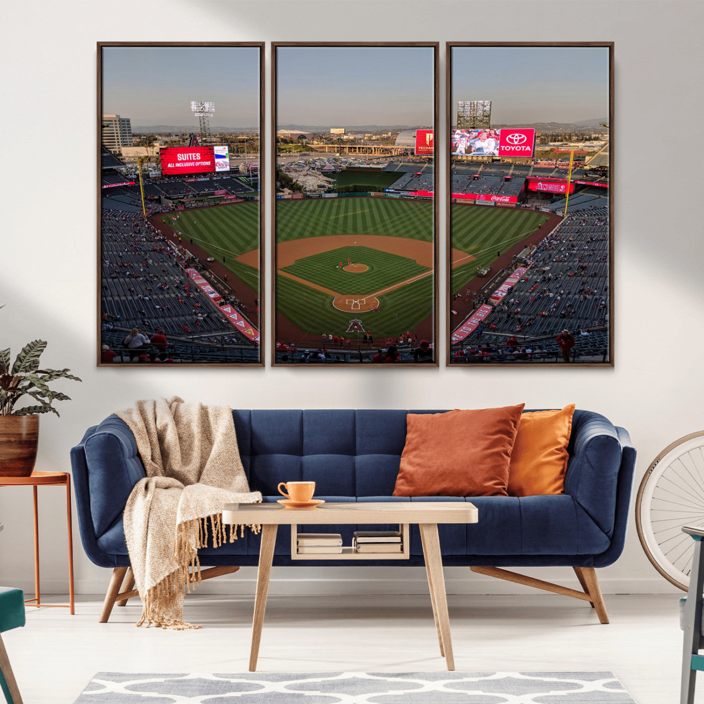 MGV-FC-48X32-3P - Los Angeles Angels Baseball Canvas Print - Anaheim Angel Stadium Wall Art Canvas Print