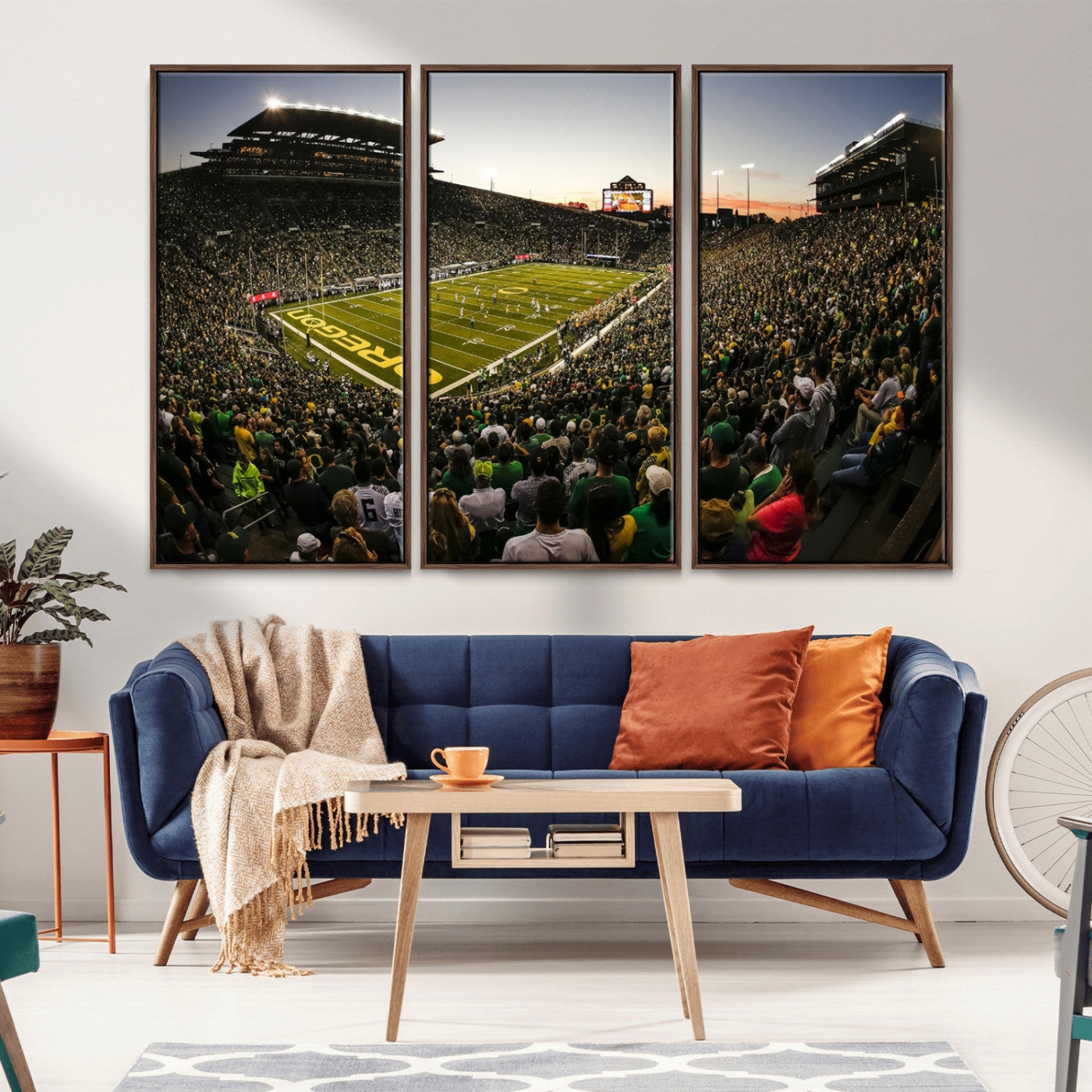 MGV-FC-48X32-3P - Oregon Stadium Canvas Wall Art - Captivating Game Day Scene at Autzen Stadium, Oregon Ducks Football