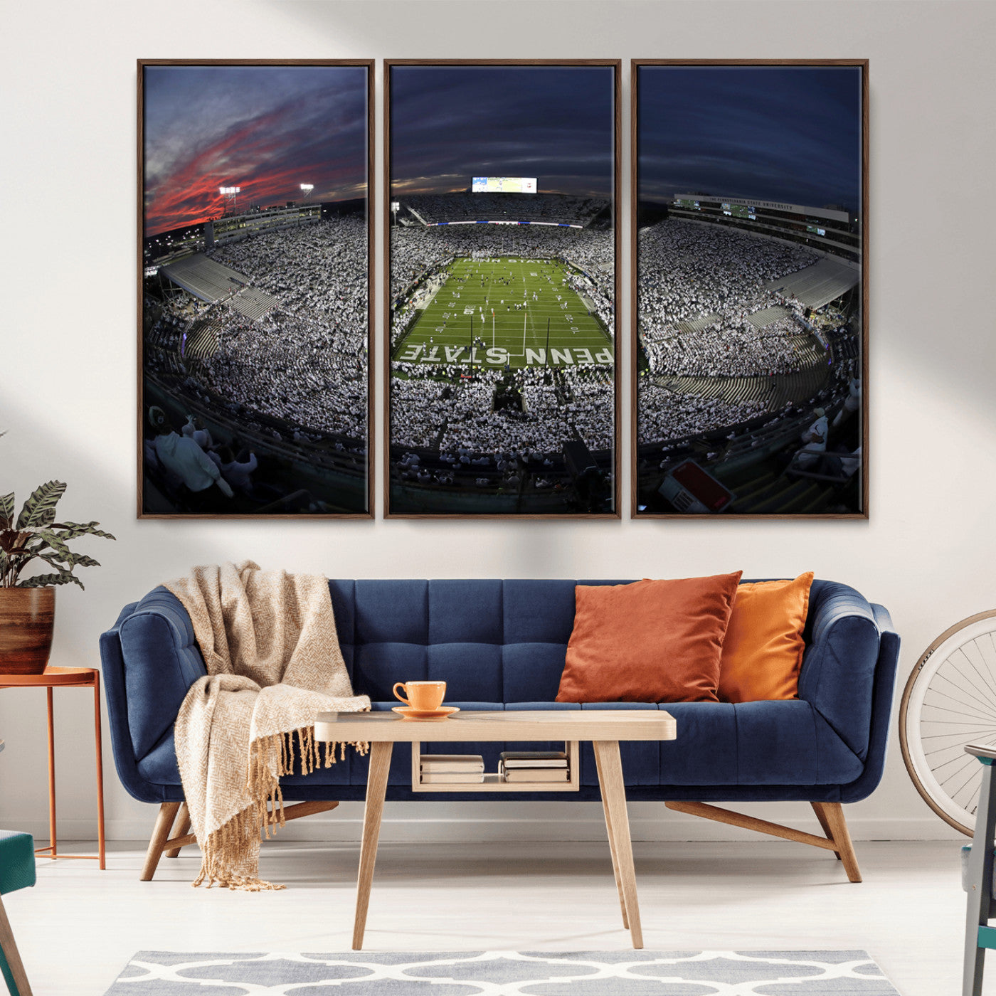 MGV-FC-48X32-3P - Penn State University Nittany Lions Football Team Print - University Park Beaver Stadium Wall Art