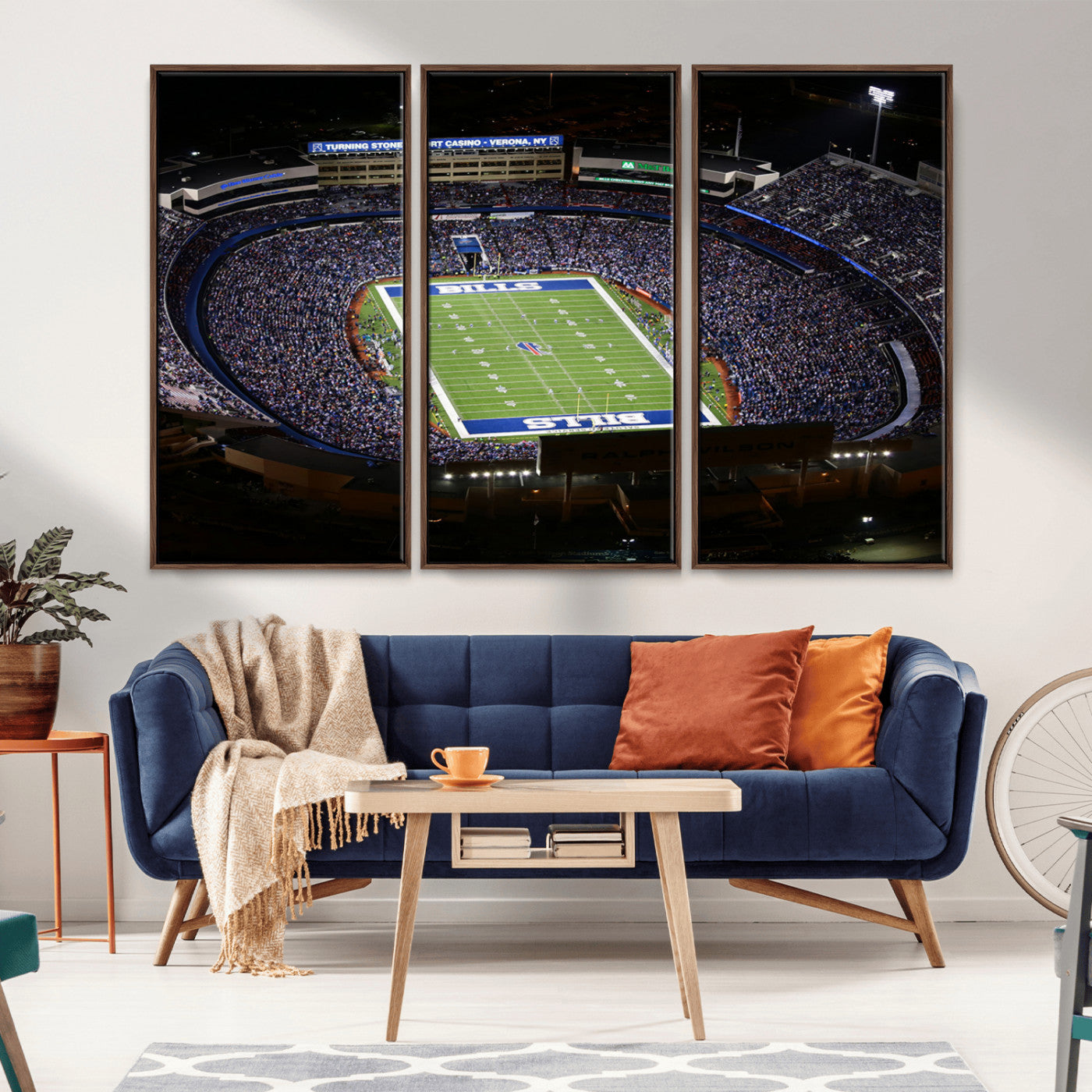 MGV-FC-48X32-3P - Buffalo Bills NFL Football Team Print - Highmark Stadium Wall Art Canvas Print