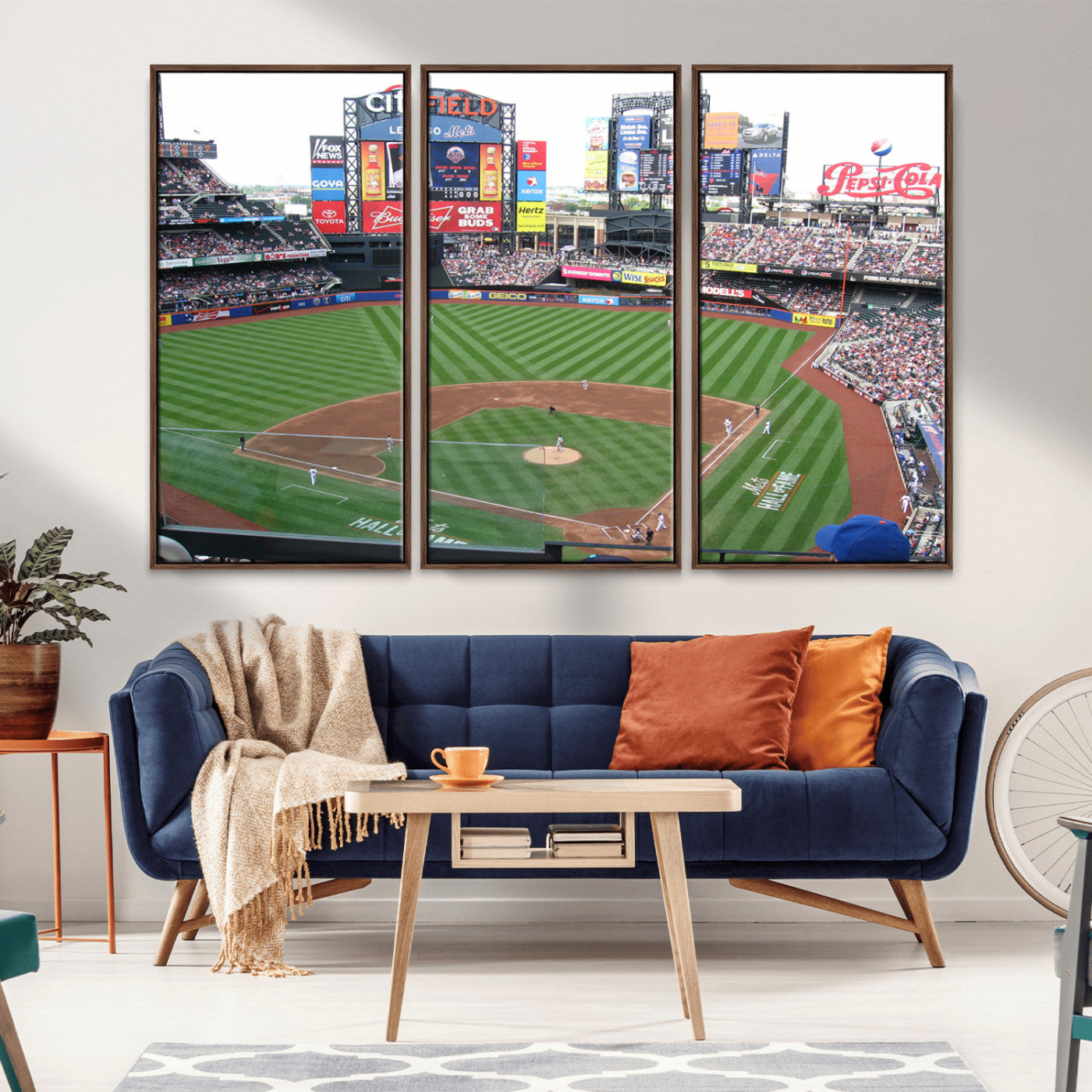 MGV-FC-48X32-3P - New York Mets Baseball Team Print - Citi Field Baseball Stadium Wall Art Canvas Print