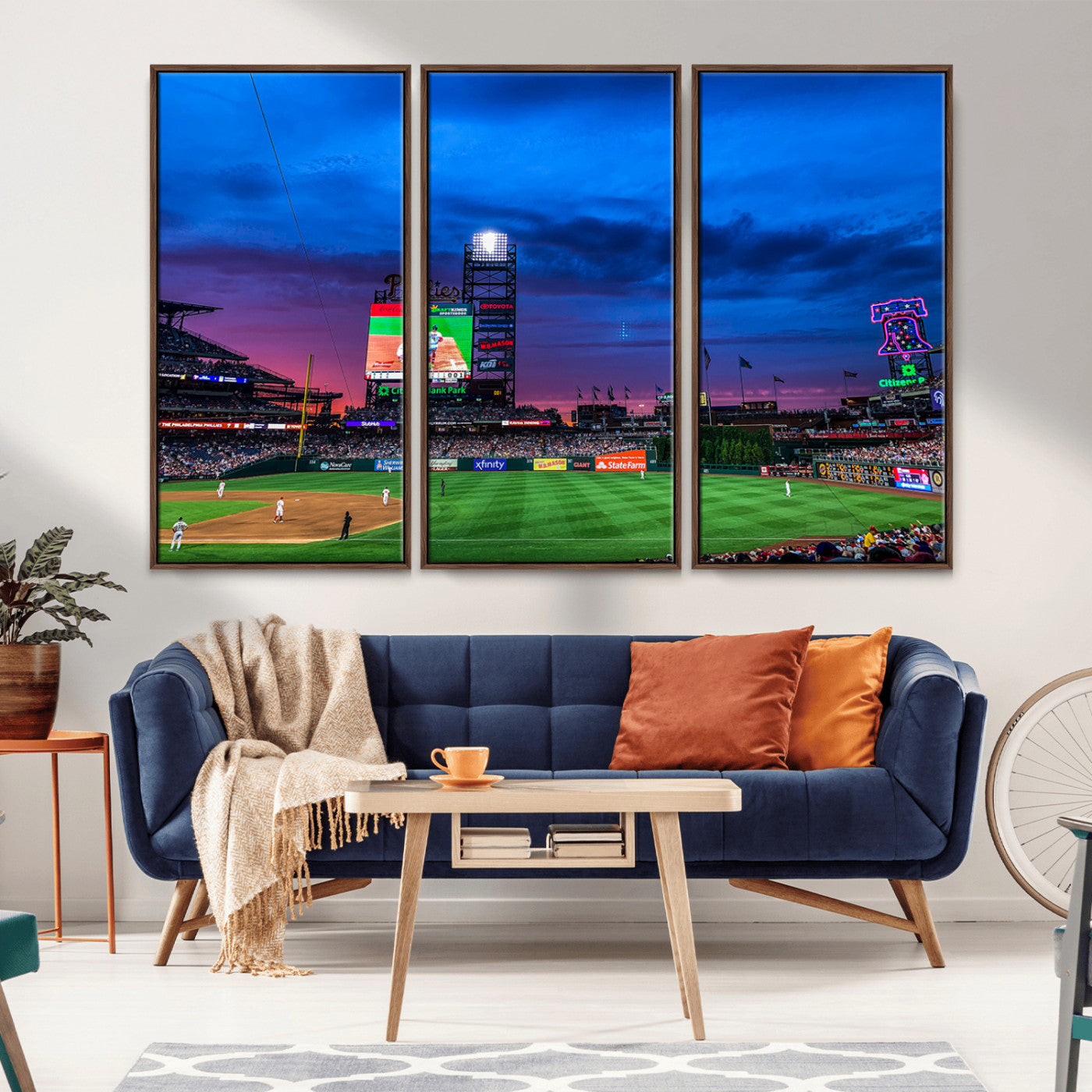 MGV-FC-48X32-3P - Philadelphia Phillies Baseball Team Print - Philadelphia Citizens Bank Park Stadium Canvas Wall Art