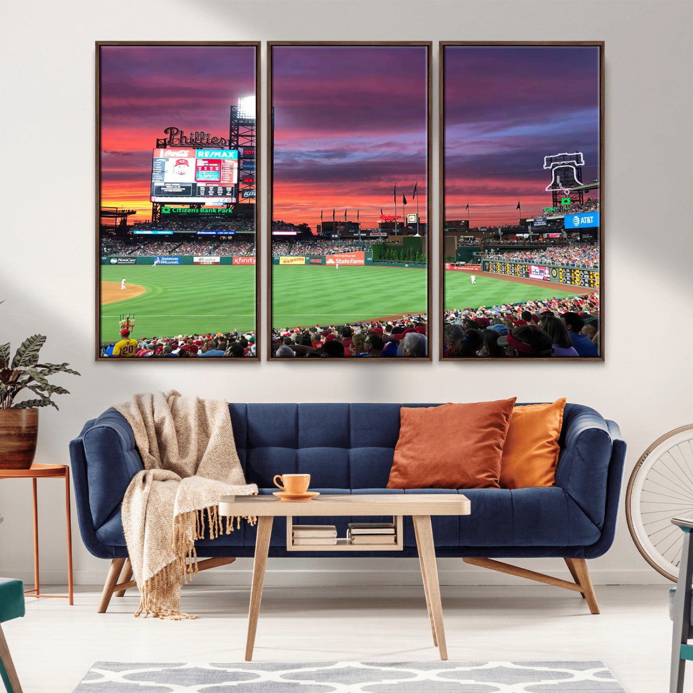 MGV-FC-48X32-3P - Philadelphia Phillies Baseball Team Print - Philadelphia Citizens Bank Park Stadium Wall Art Canvas