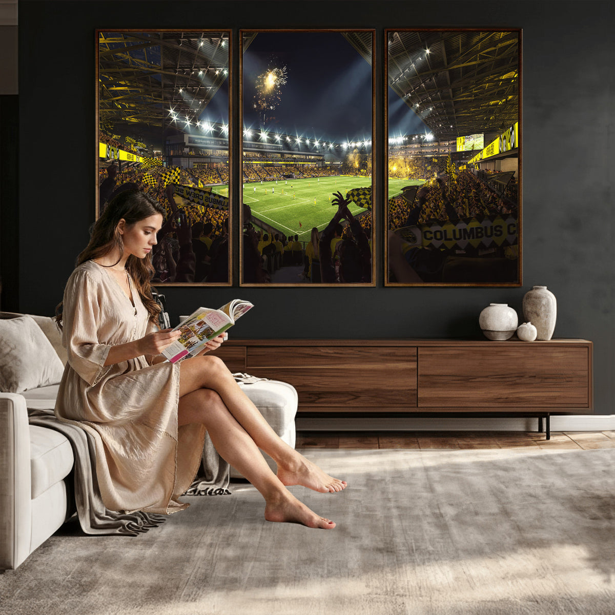 51122-MGV-CV-36X24 - Columbus Crew Soccer Team Print - Columbus Crew Stadium Wall Art Canvas Print