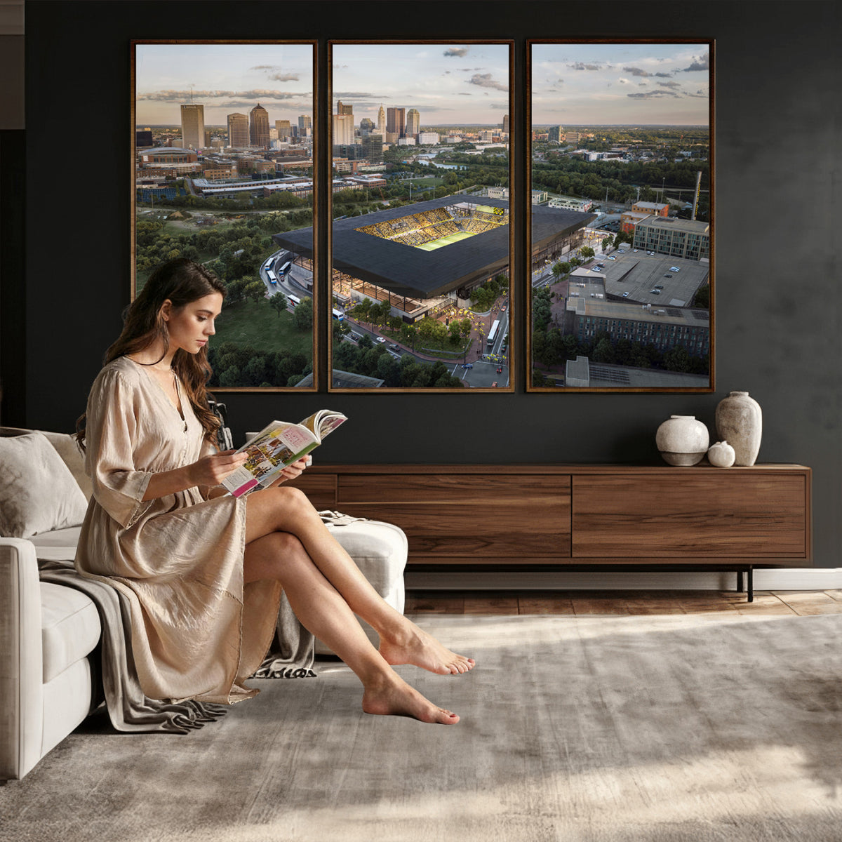 90971-MGV-CV-36X24 - Columbus Crew Soccer Team Print - Columbus Crew Stadium Wall Art, Columbus Crew Soccer Wall Art