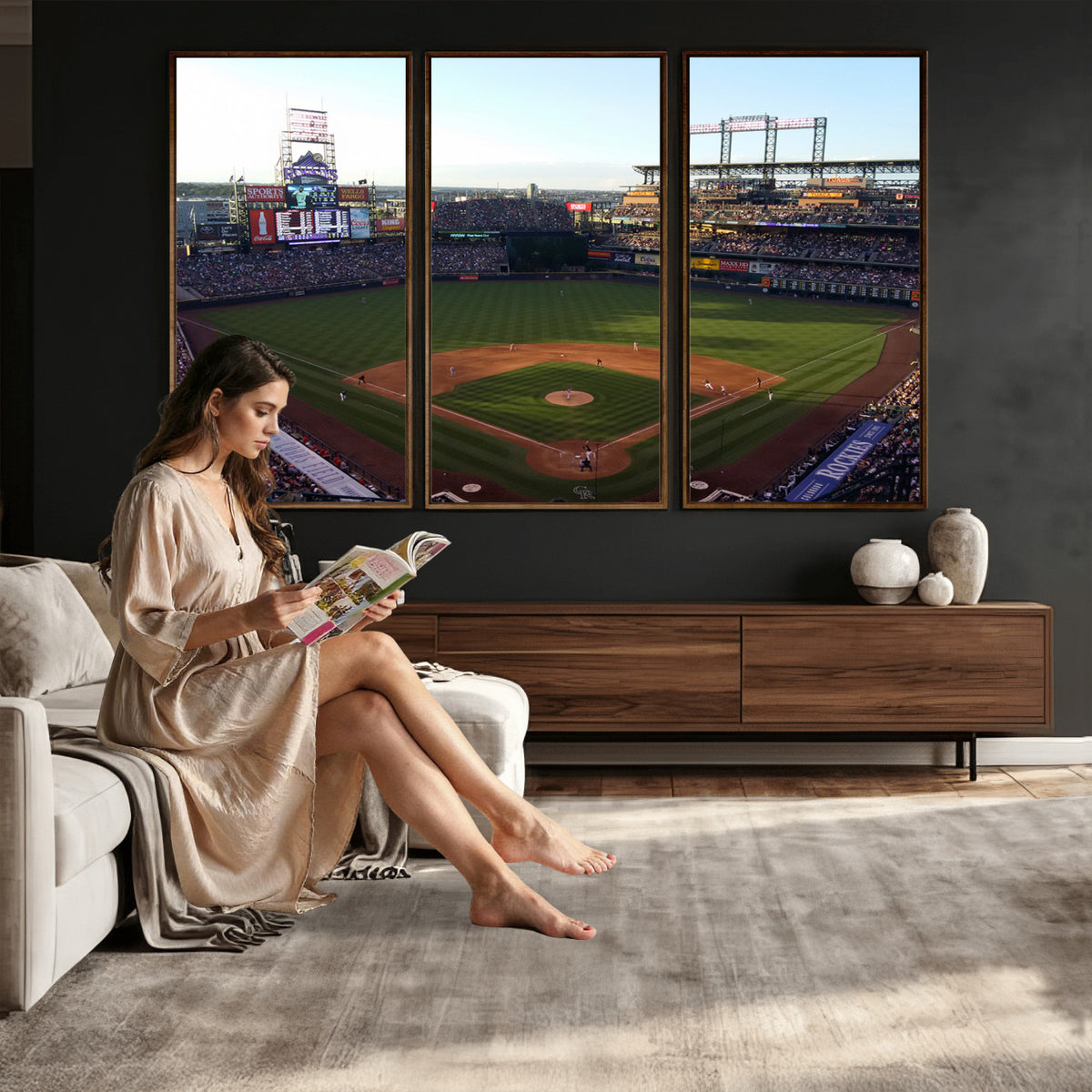 21638-MGV-CV-36X24 - Colorado Rockies Coors Field Wall Art Canvas Print, MLB Baseball Stadium