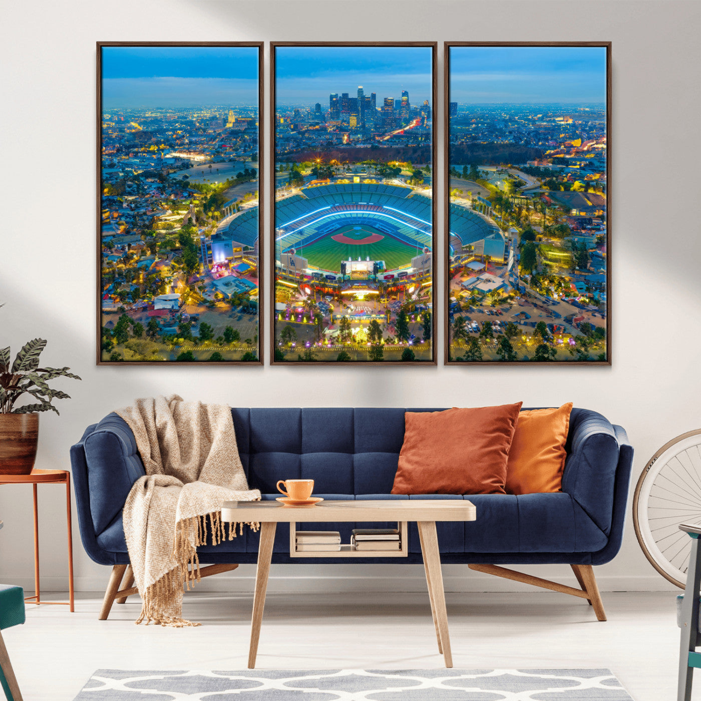 MGV-FC-48X32-3P - Los Angeles Dodgers Wall Art Canvas, Dodger Stadium Wall Art Canvas Print - MLB Baseball Stadium
