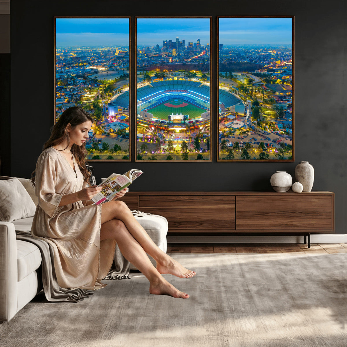 78144-MGV-CV-36X24 - Los Angeles Dodgers Wall Art Canvas, Dodger Stadium Wall Art