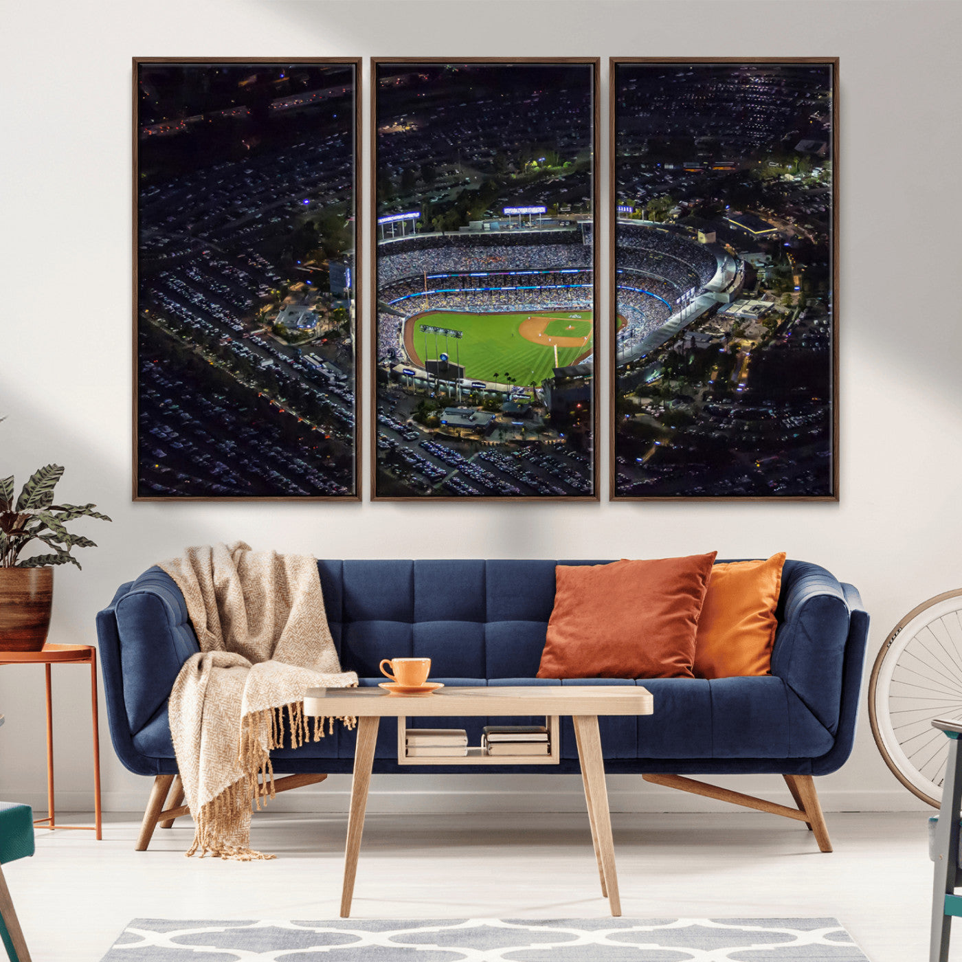 MGV-FC-48X32-3P - Los Angeles Dodgers Dodger Stadium Wall Art Canvas Print - MLB Baseball Stadium