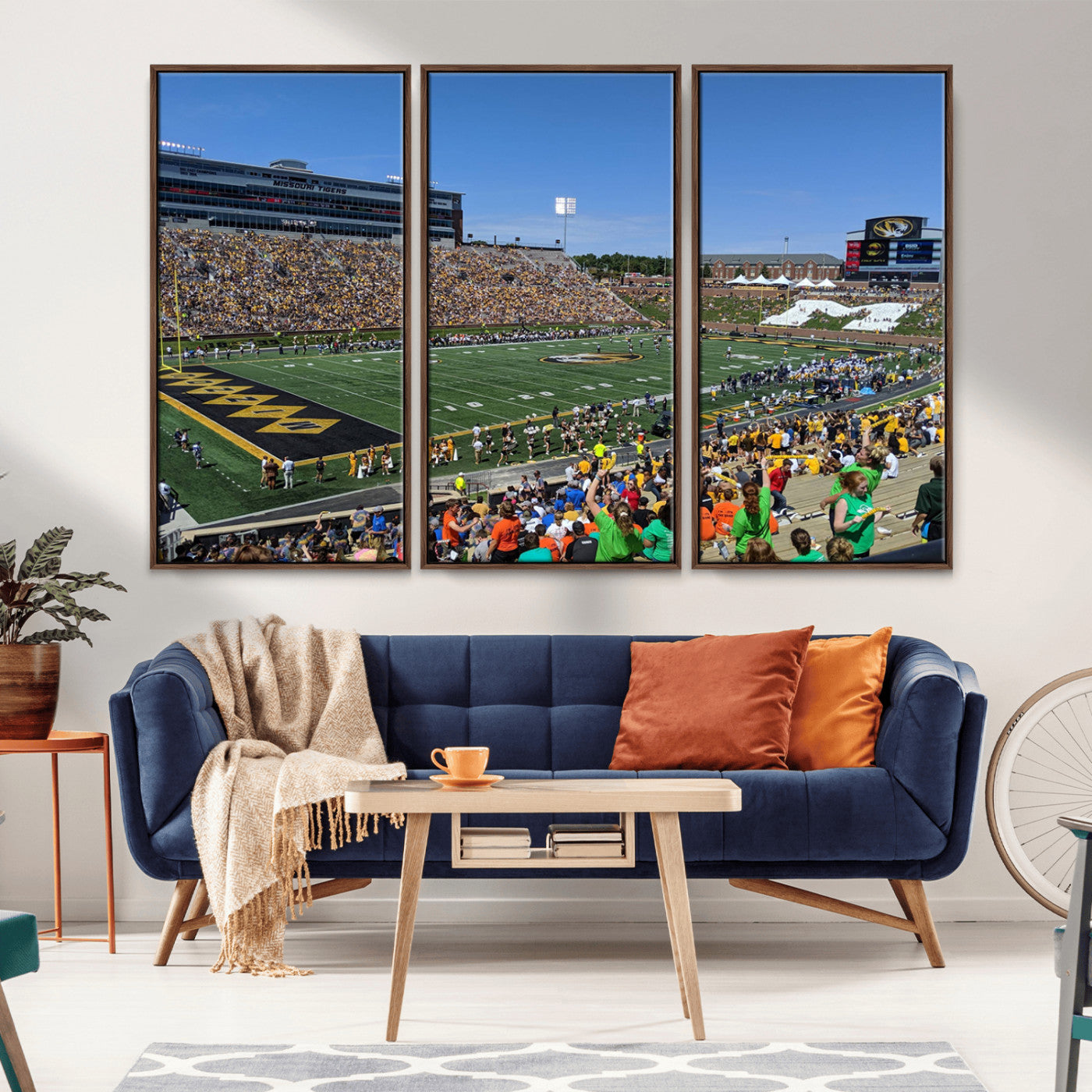 MGV-FC-48X32-3P - University of Missouri Tigers Football Team Print - Columbia Faurot Field Memorial Stadium Wall Art