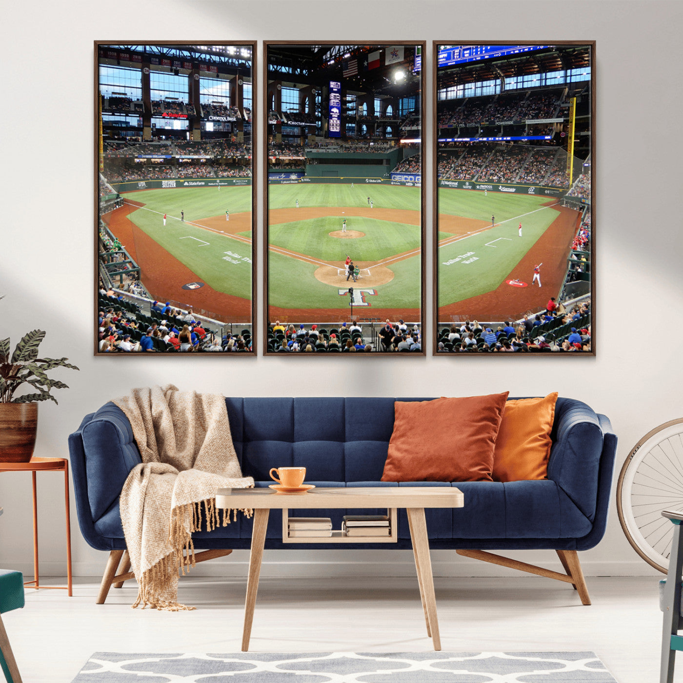 MGV-FC-48X32-3P - Texas Rangers Baseball Team Print - Arlington Globe Life Field Stadium Canvas Print Wall Art