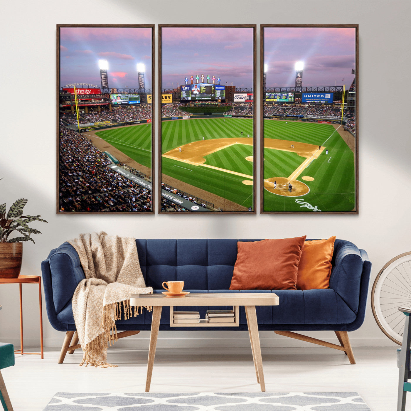 MGV-FC-48X32-3P - Chicago White Sox Baseball Team Print Canvas- Guaranteed Rate Field Stadium Wall Art Canvas Print