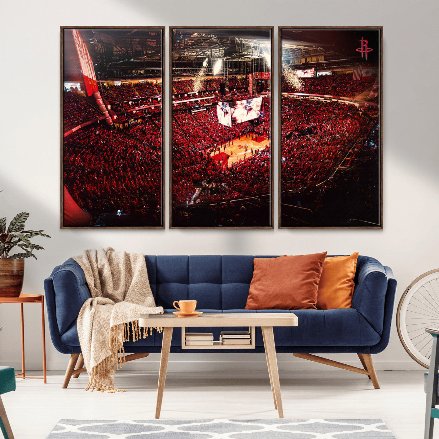 MGV-FC-48X32-3P - Houston Rockets Basketball Team Print Canvas- Houston Toyota Center Stadium Wall Art Canvas Print