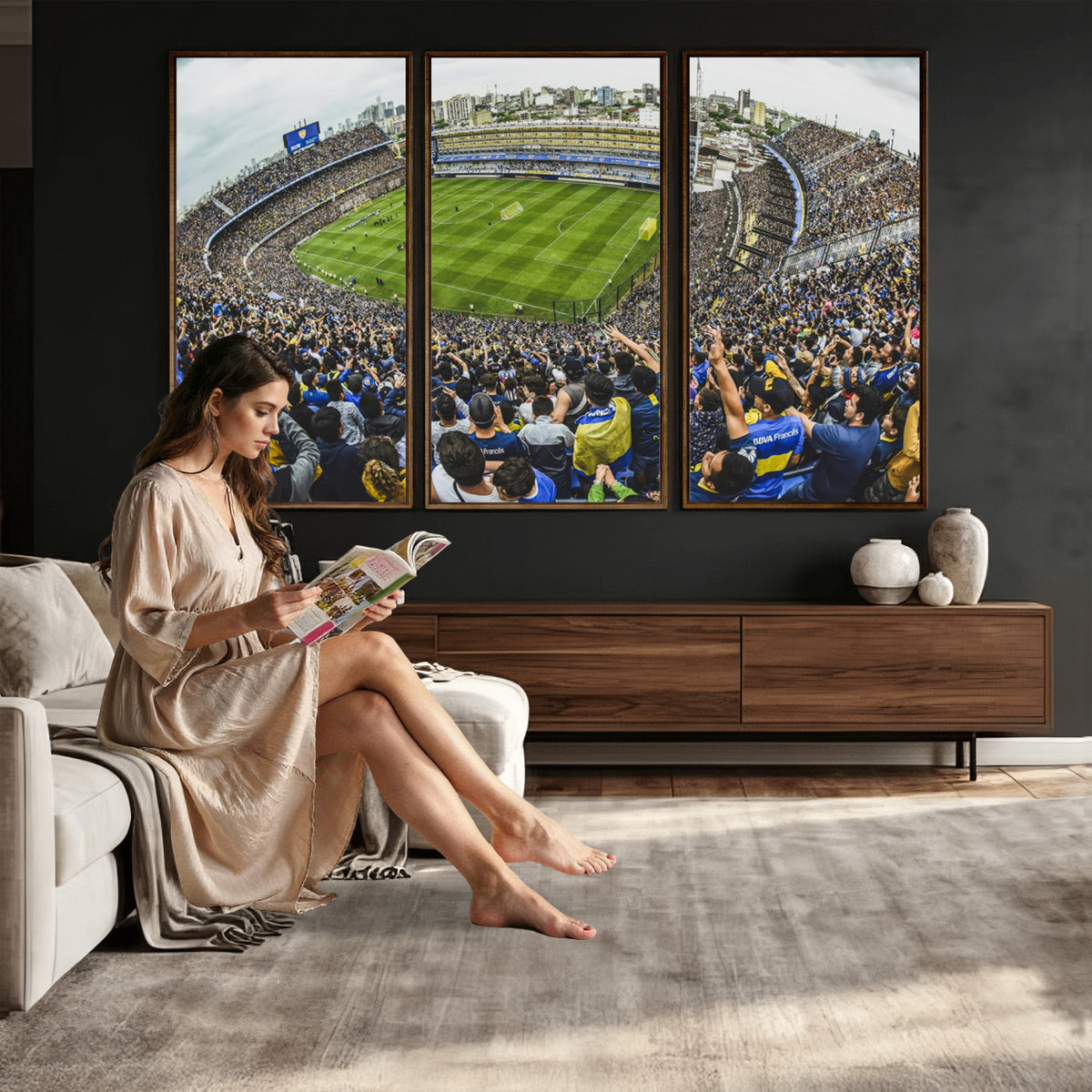 63839-MGV-CV-36X24 - Boca Juniors Soccer Team Print Wall Art, Buenos Aires Bombonera Stadium