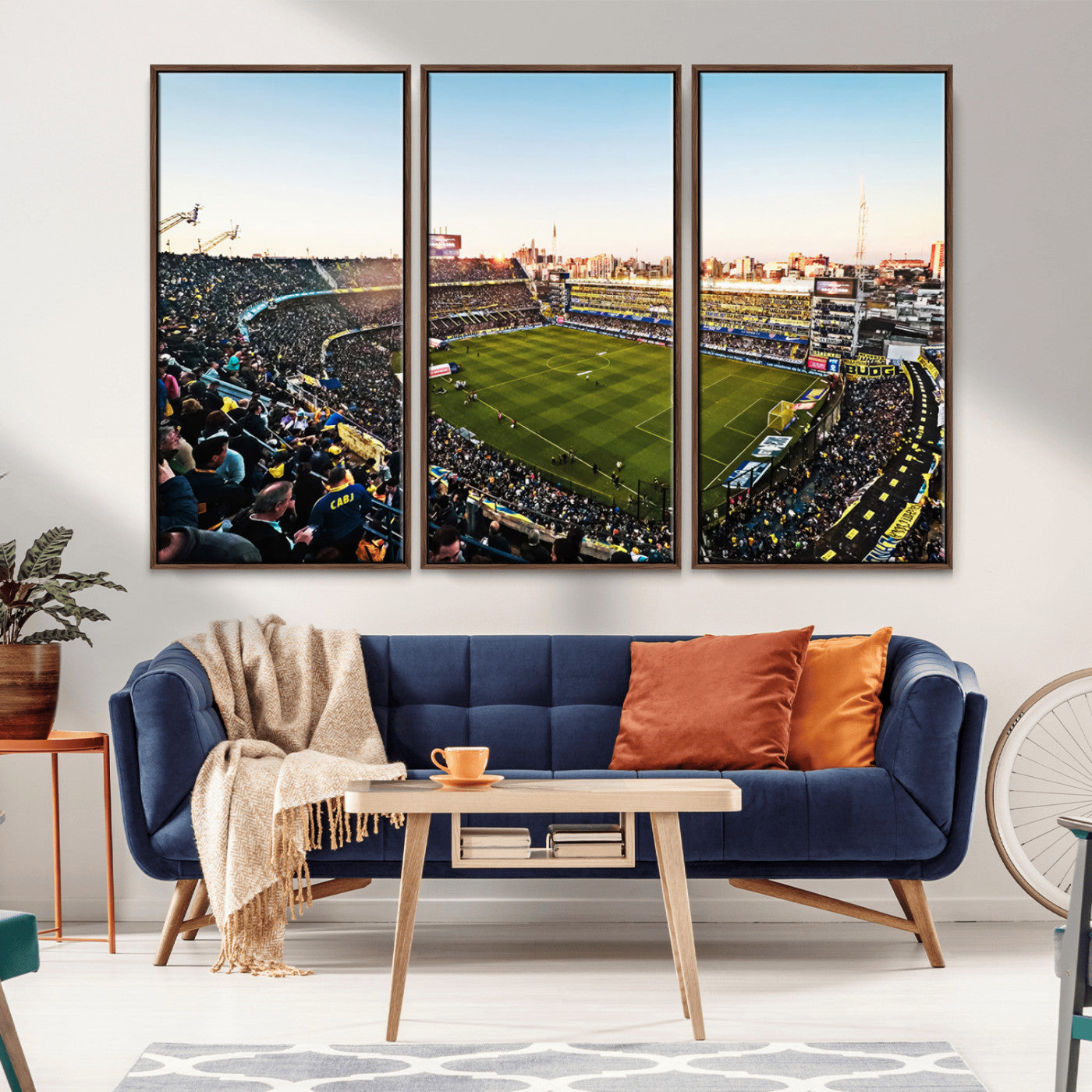 MGV-FC-48X32-3P - Boca Juniors Soccer Team Print - Buenos Aires Bombonera Stadium Wall Art Canvas Print