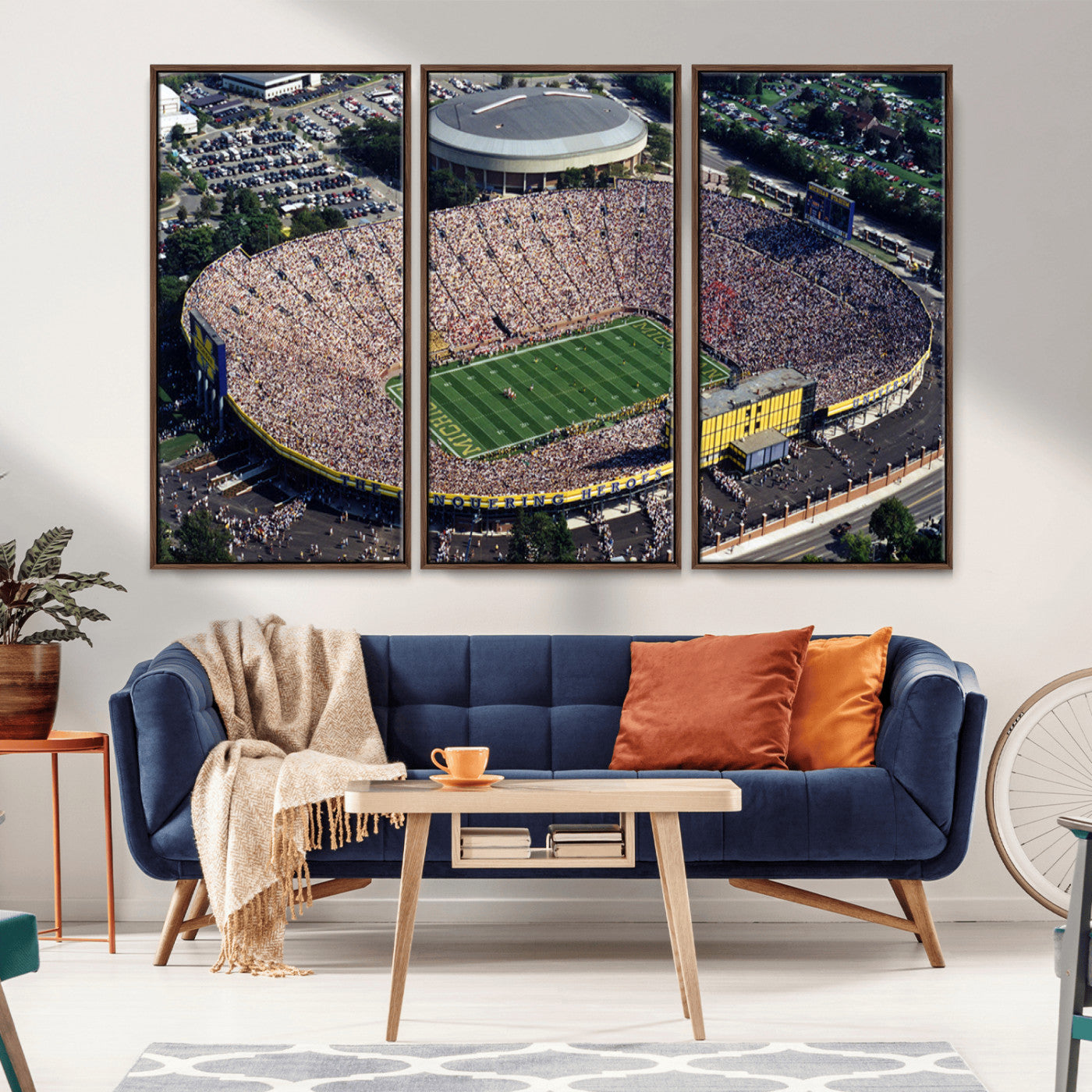 MGV-FC-48X32-3P - Michigan Wolverines Football Team Print - Ann Arbor Michigan Stadium Print, Michigan Wolverines