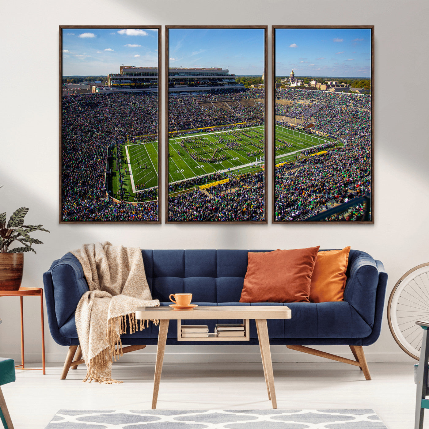 MGV-FC-48X32-3P - Notre Dame Fighting Irish Football Team Print - Notre Dame Stadium Wall Art Canvas Print