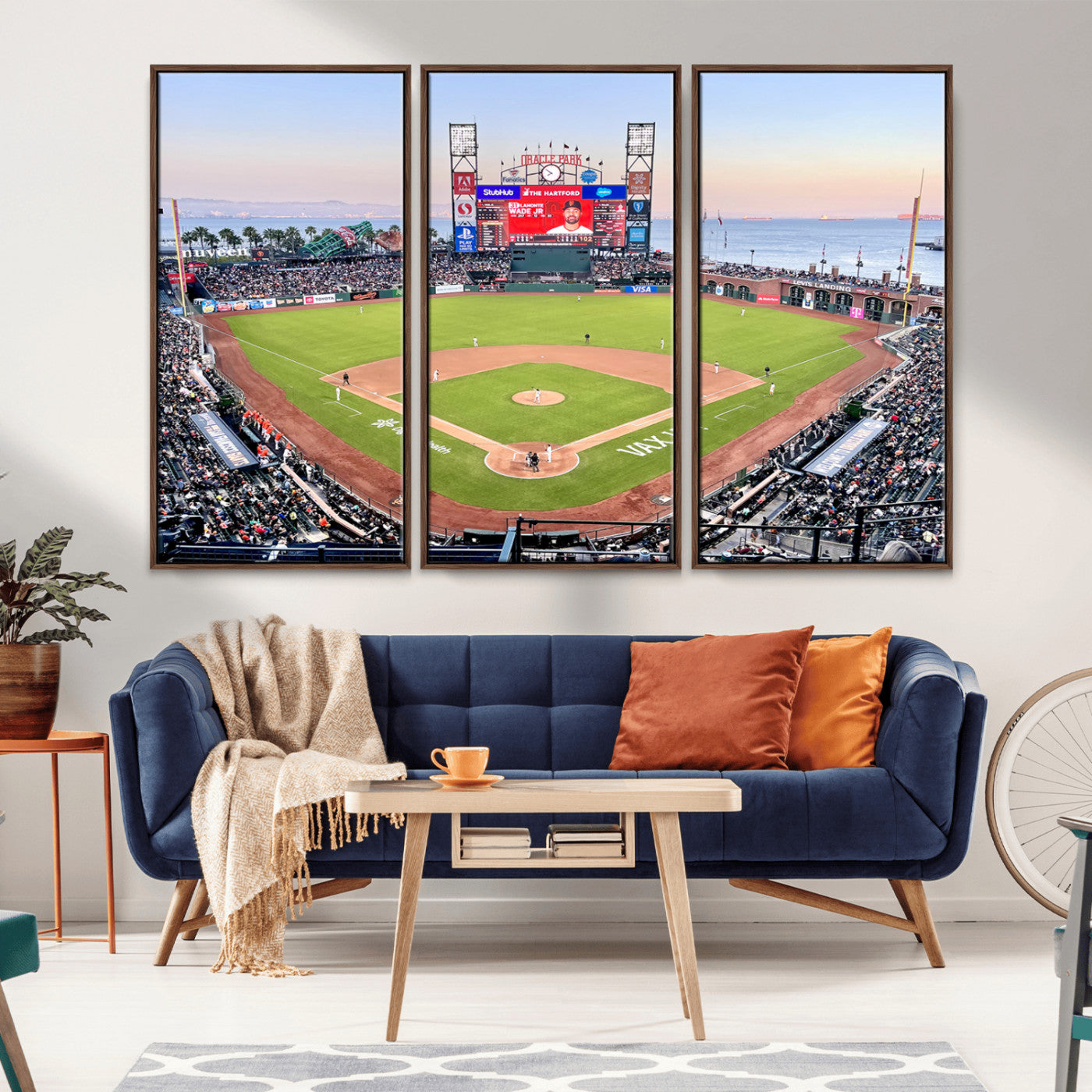 MGV-FC-48X32-3P - San Francisco Giants Baseball Team Print - Oracle Park Stadium Wall Art Canvas Print