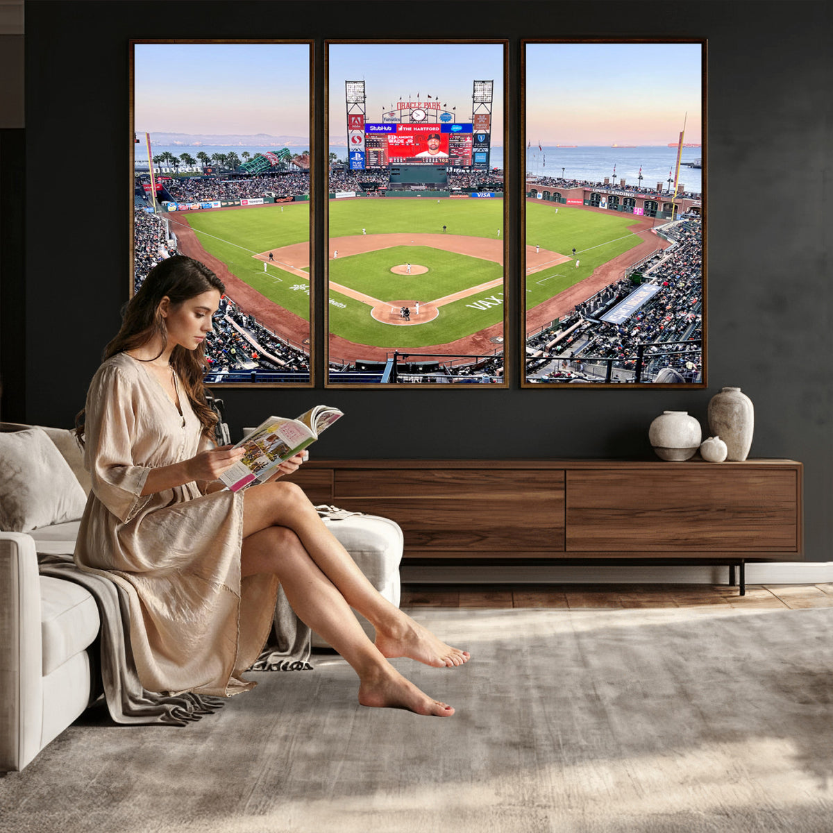 16055-MGV-CV-36X24 - San Francisco Giants Baseball Team Print, Oracle Park