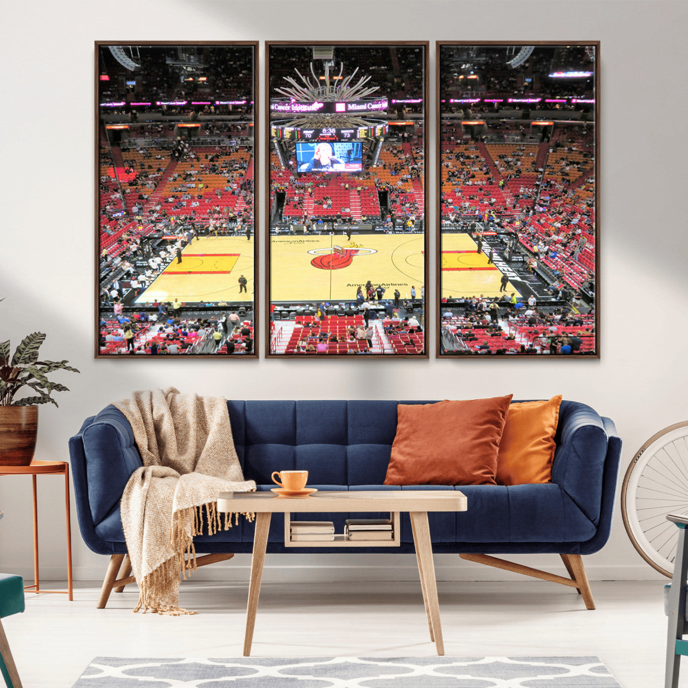 MGV-FC-48X32-3P - Miami Heat Basketball Team Print Wall Art- Kaseya Center Stadium Wall Art Canvas Print