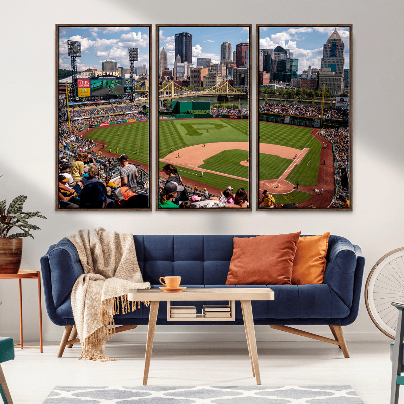 MGV-FC-48X32-3P - Pittsburgh Pirates Baseball Team Print - PNC Park Stadium Wall Art Canvas Print - Ready to Hang