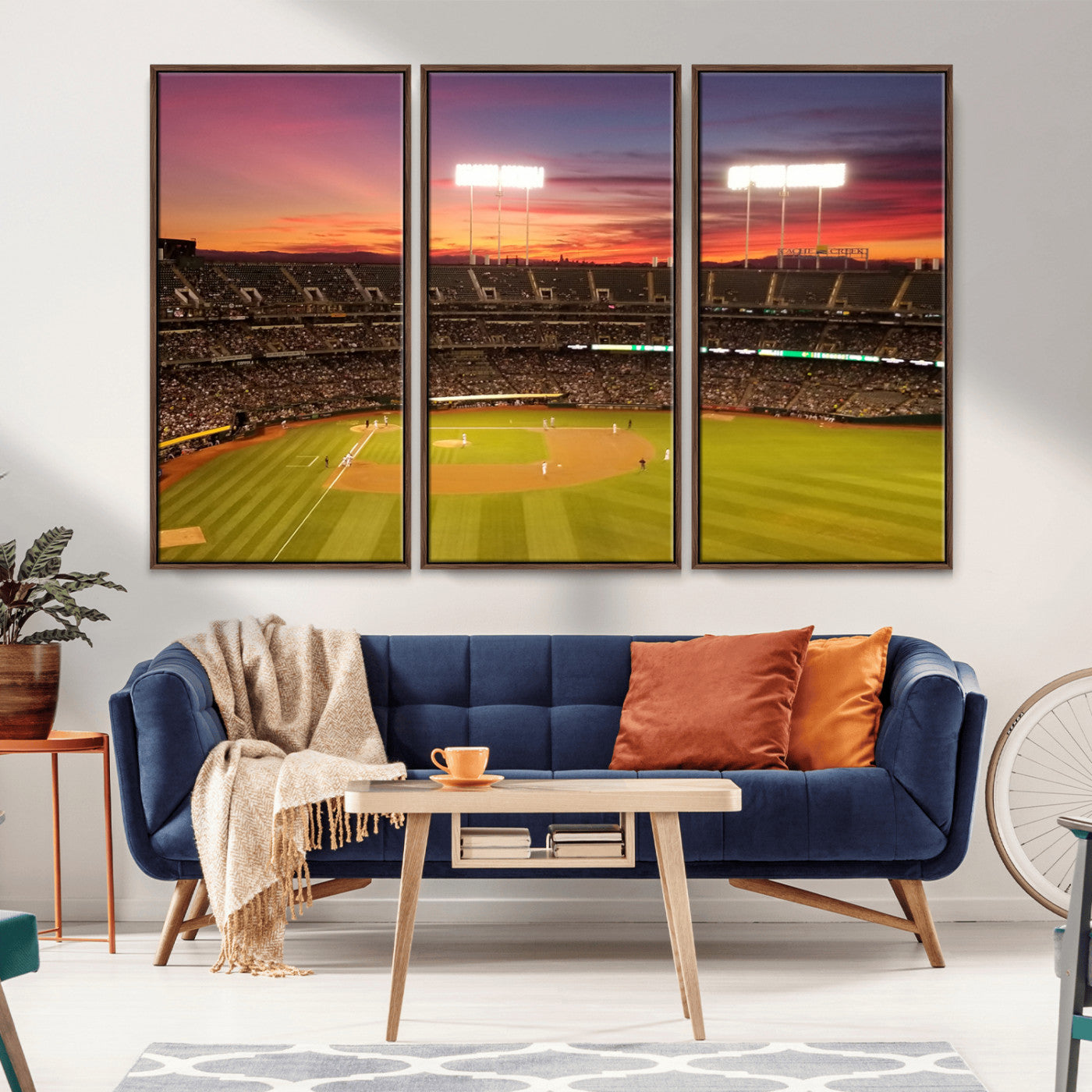 MGV-FC-48X32-3P - Oakland Athletics Baseball Team Print - Oakland Coliseum Stadium Wall Art Canvas Print