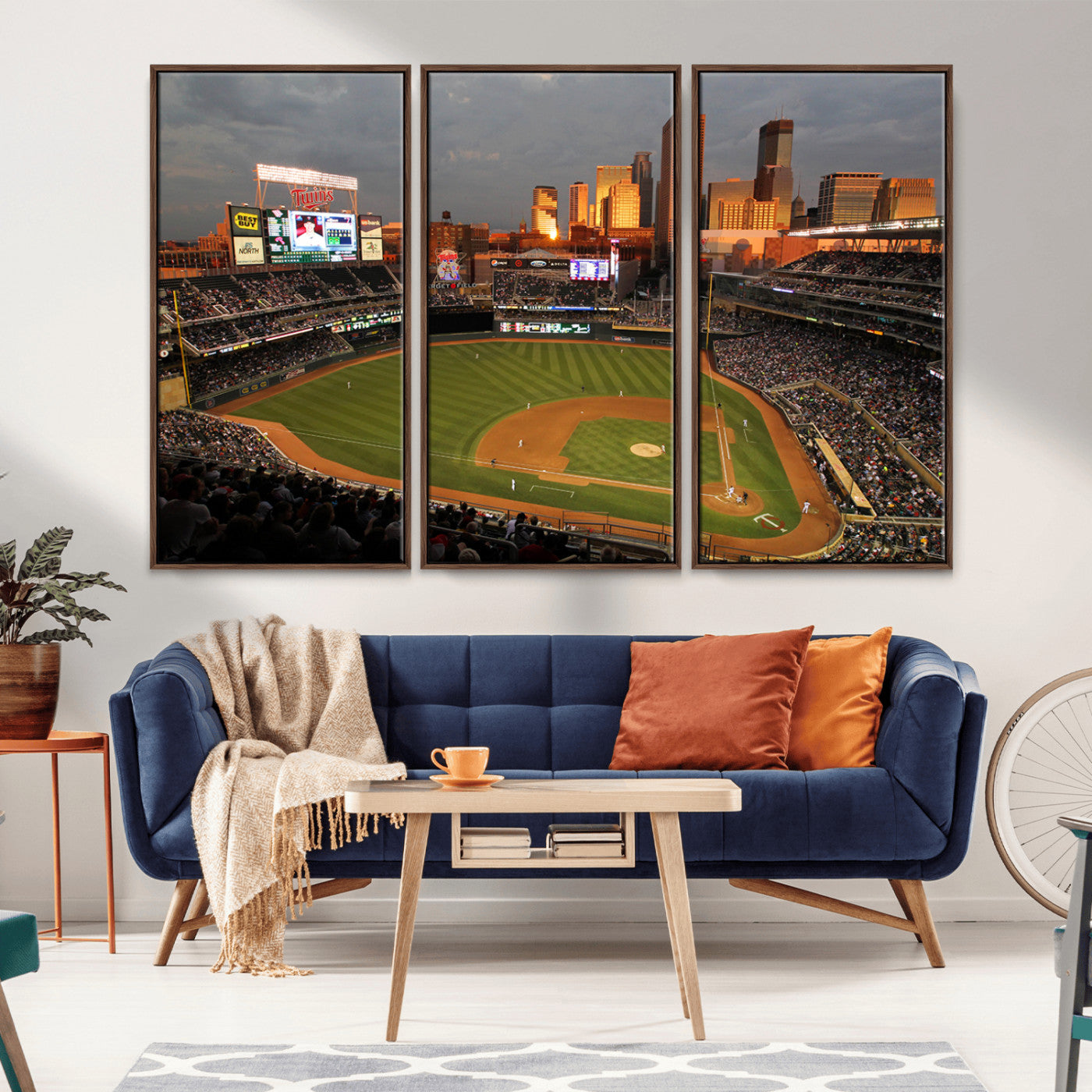 MGV-FC-48X32-3P - Minnesota Twins Baseball Team Print - Minneapolis Target Field Stadium Wall Art Canvas Print