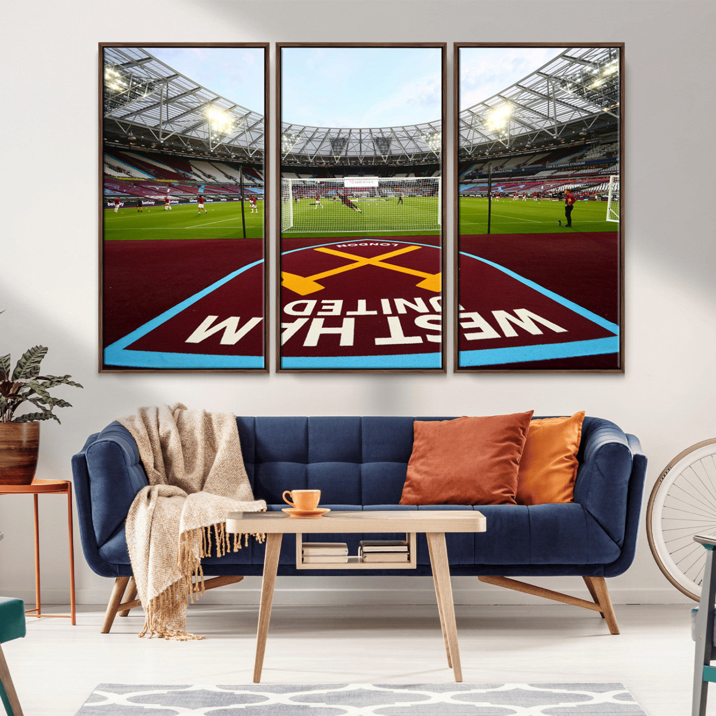 MGV-FC-48X32-3P - West Ham United FC Stadium Canvas Wall Art – London Stadium Football Print – Premier League Team
