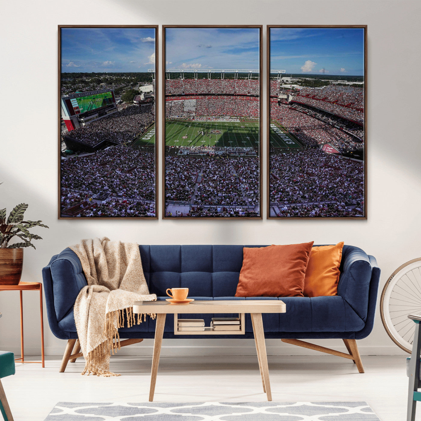 MGV-FC-48X32-3P - South Carolina Gamecocks Football Team Print - Columbia Williams-Brice Stadium Wall Art Canvas Print